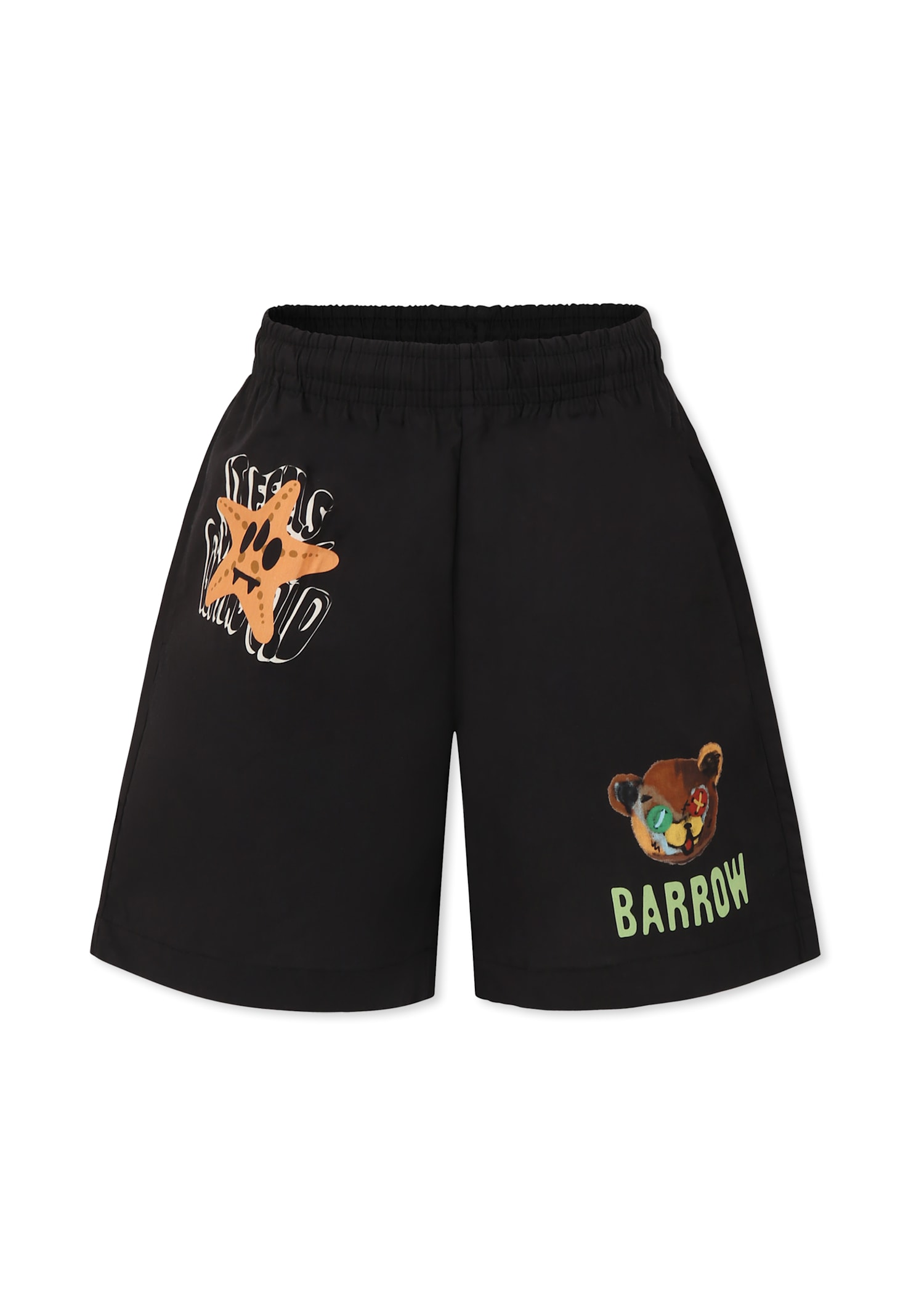 Barrow Black Shorts For Kids With Logo