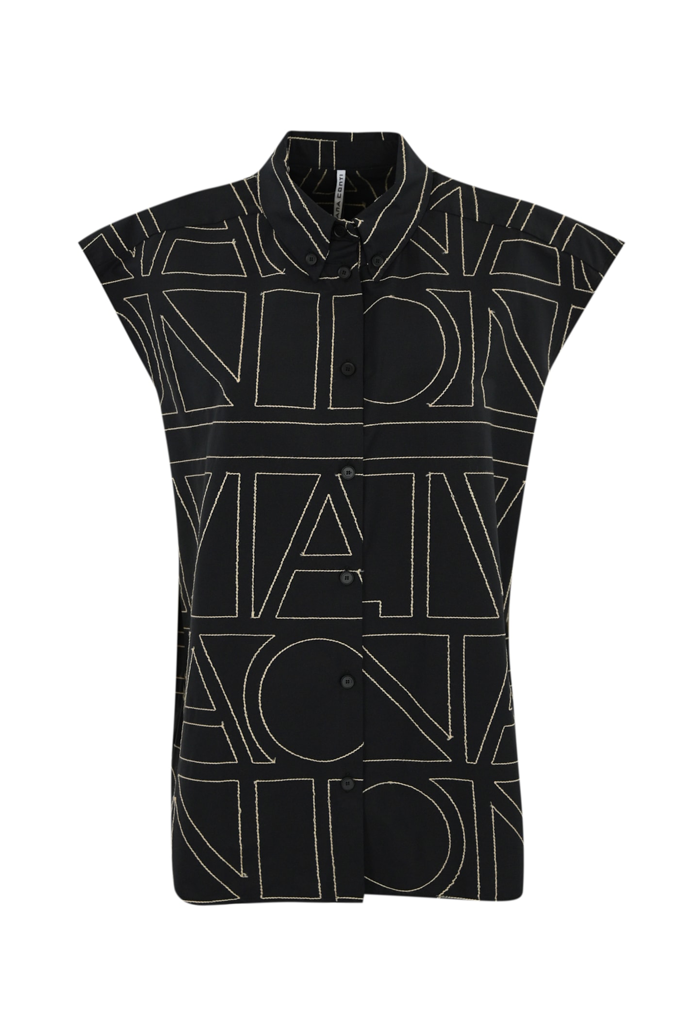 Liviana Conti Sleeveless Shirt With Logo Embroidery
