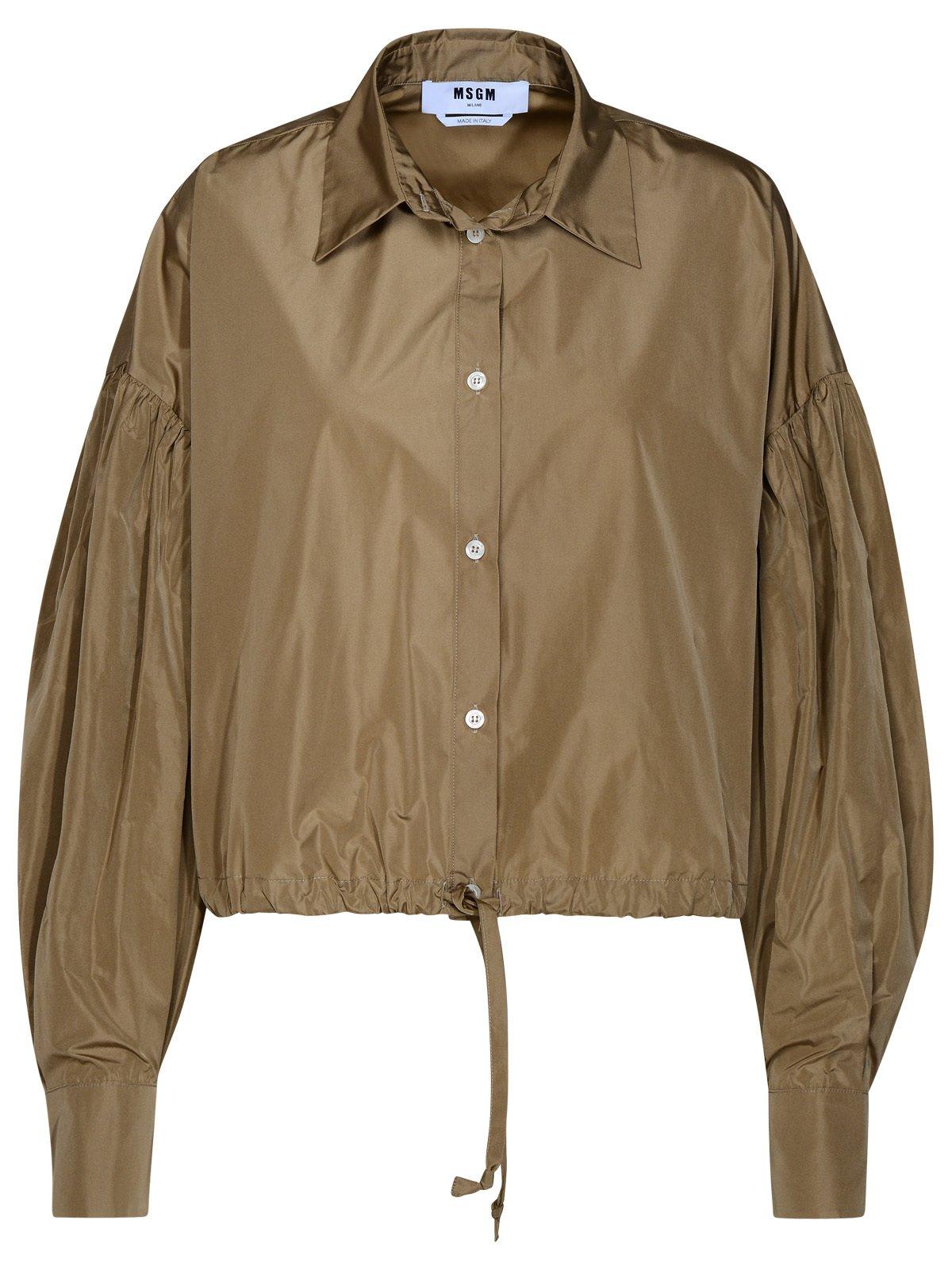 MSGM Drawstring-hem Puff-sleeved Shirt