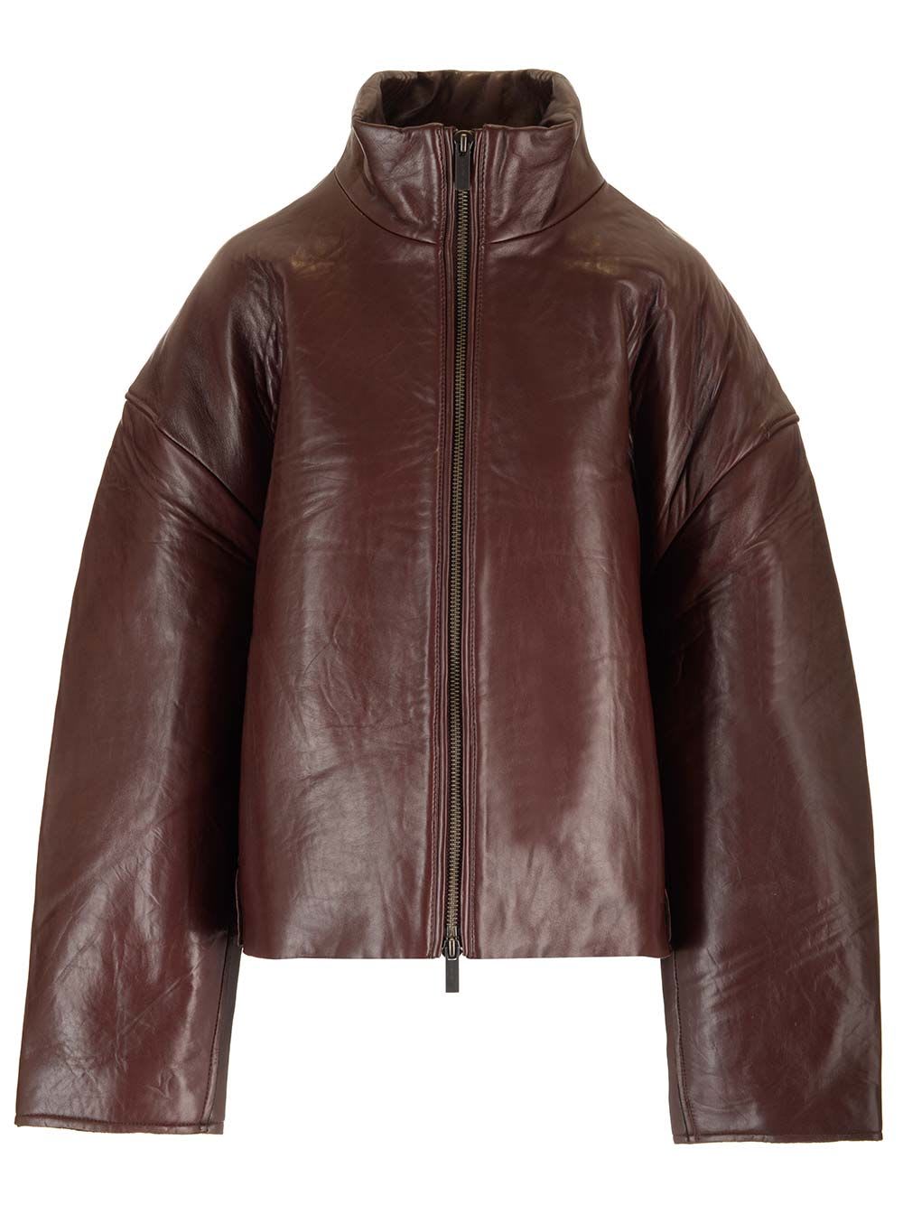 REMAIN Birger Christensen Burgundy Leather Jacket