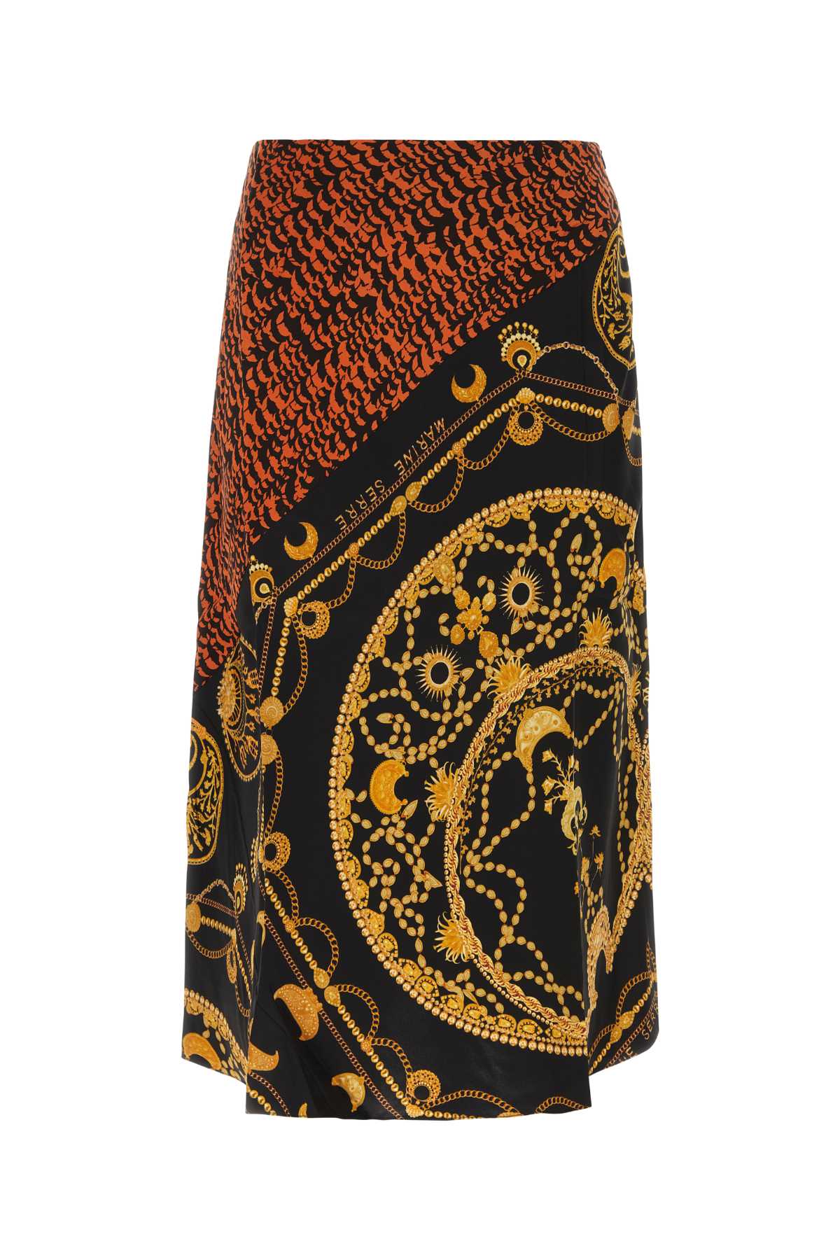 Marine Serre Printed Satin Skirt