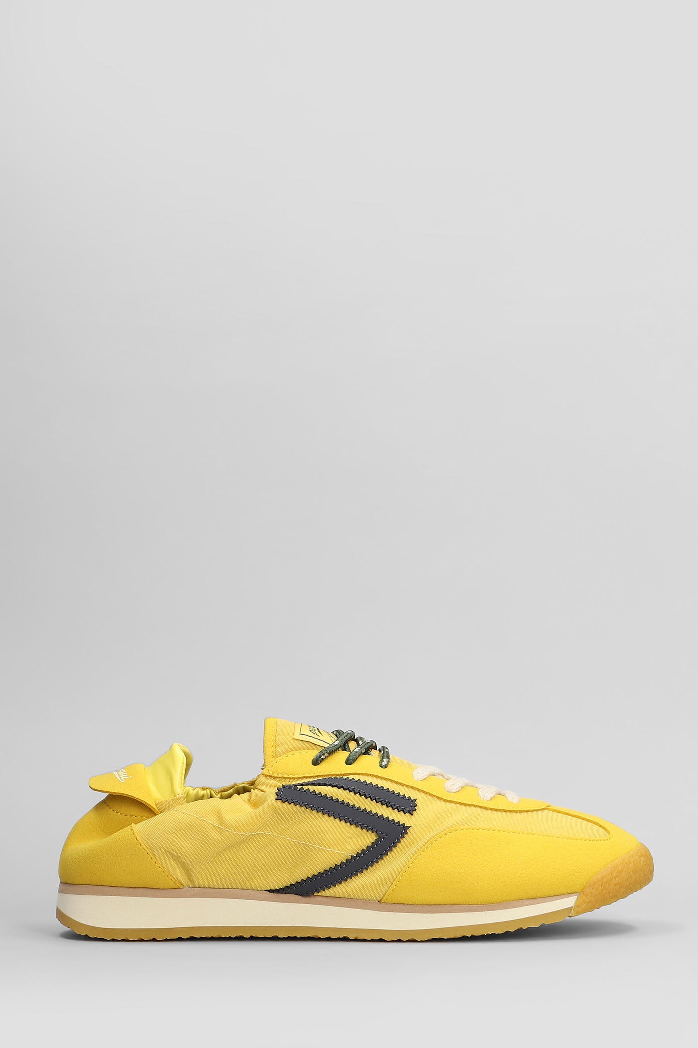 Puraai Banana Sneakers In Yellow Suede And Fabric