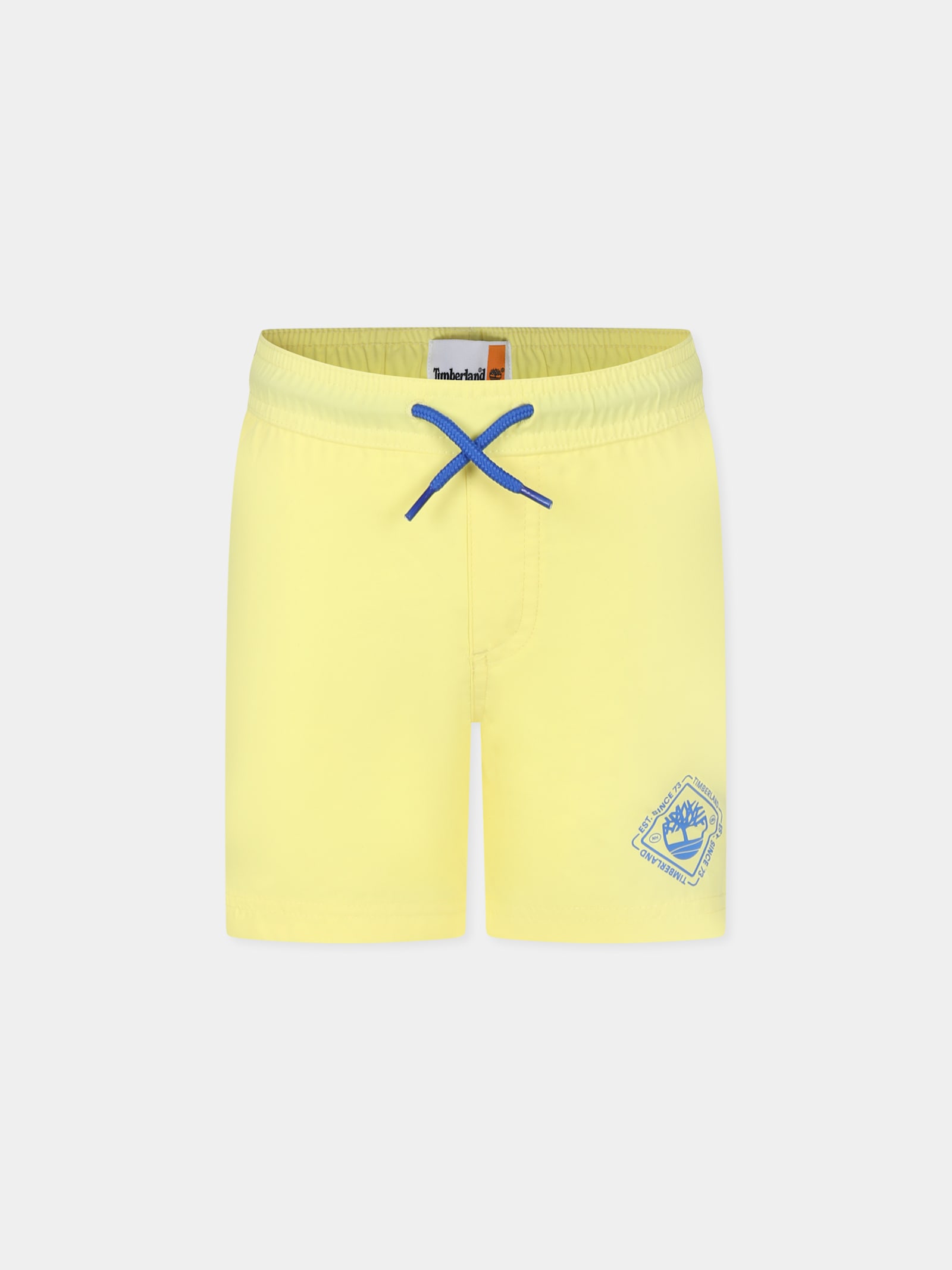 Timberland Yellow Swim Shorts For Boy With Tree