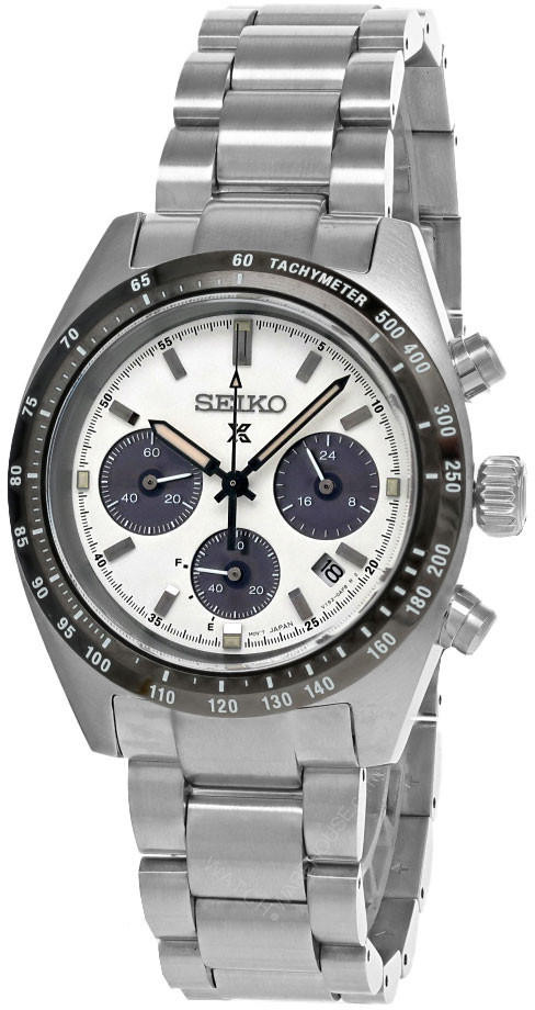SEIKO Prospex Speedtimer Solar CHRONO 39MM White Dial Men's Watch SSC813