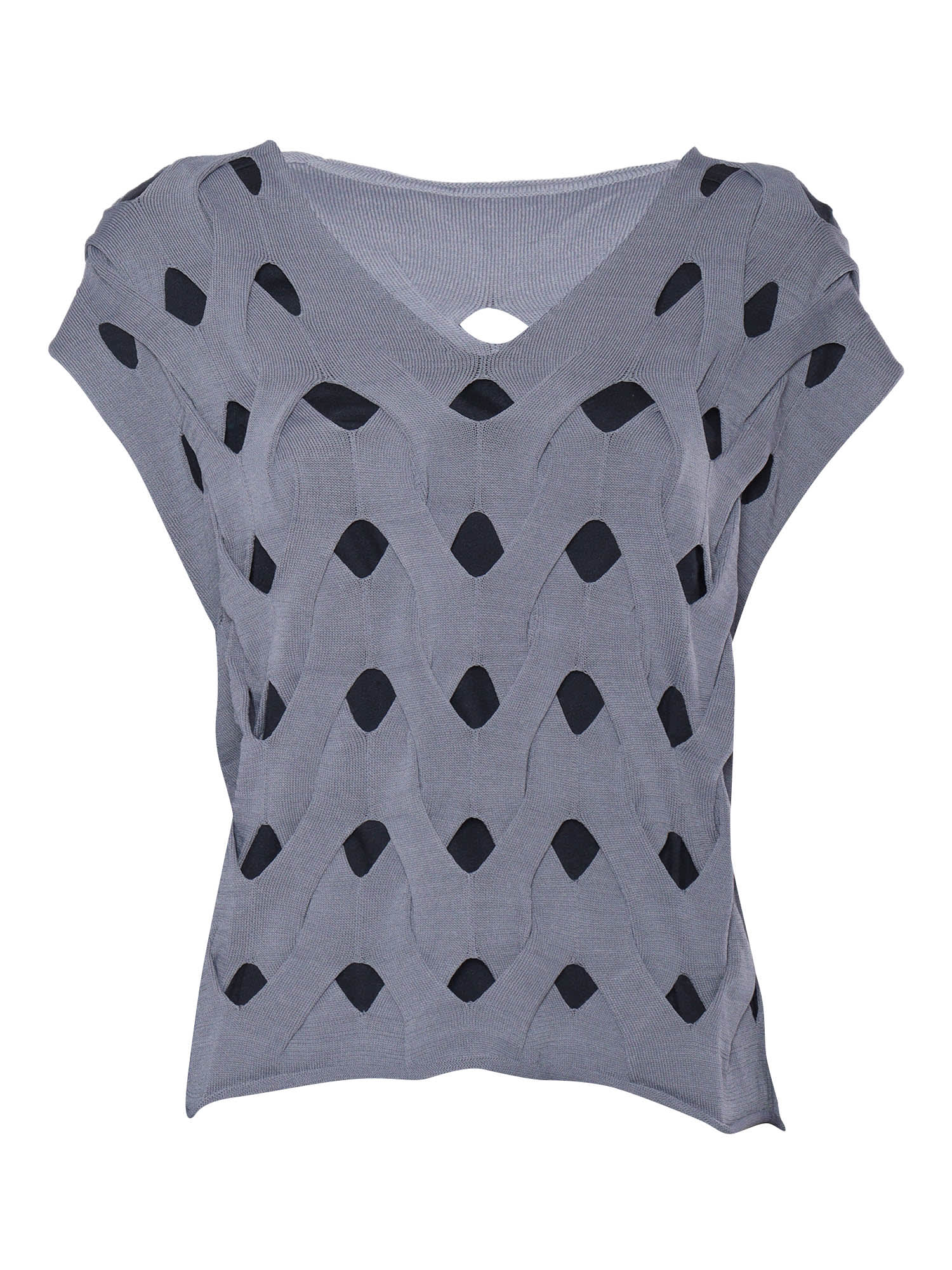Kangra Grey Woven-stitch Vest