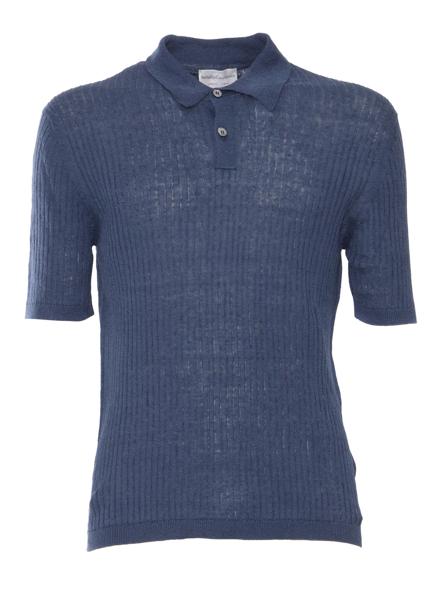 Settefili Cashmere Short Sleeve Polo With 2 Buttons