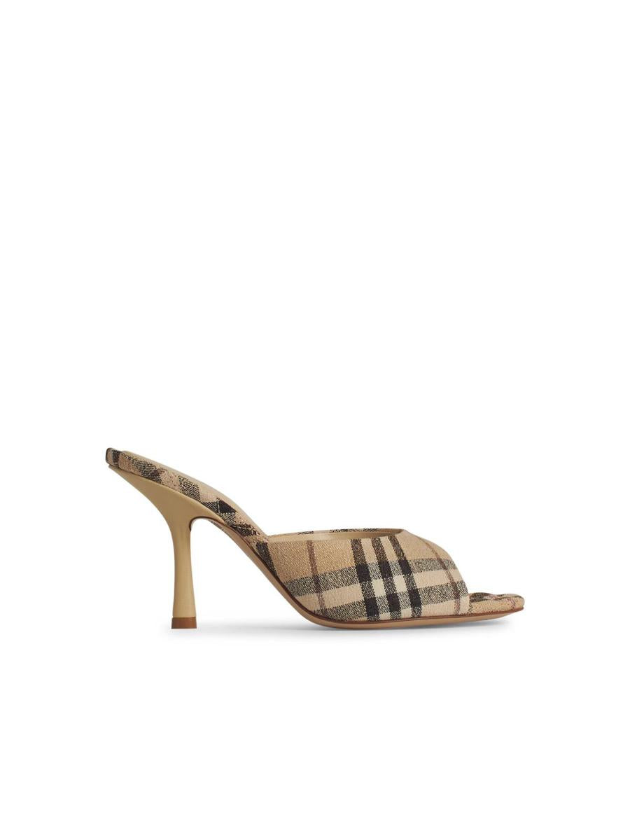 Burberry 'Mews' Cream Fabric Mules