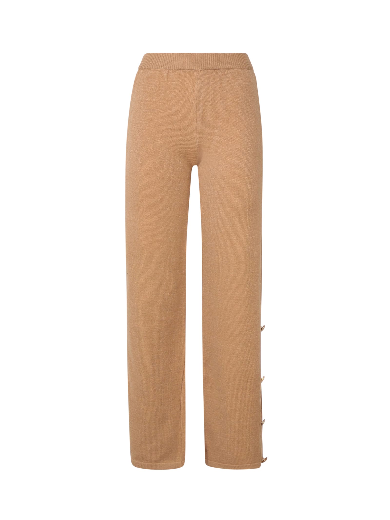 Mariuccia Milano Kids Knitted Trousers With Decorative Gold Buttons