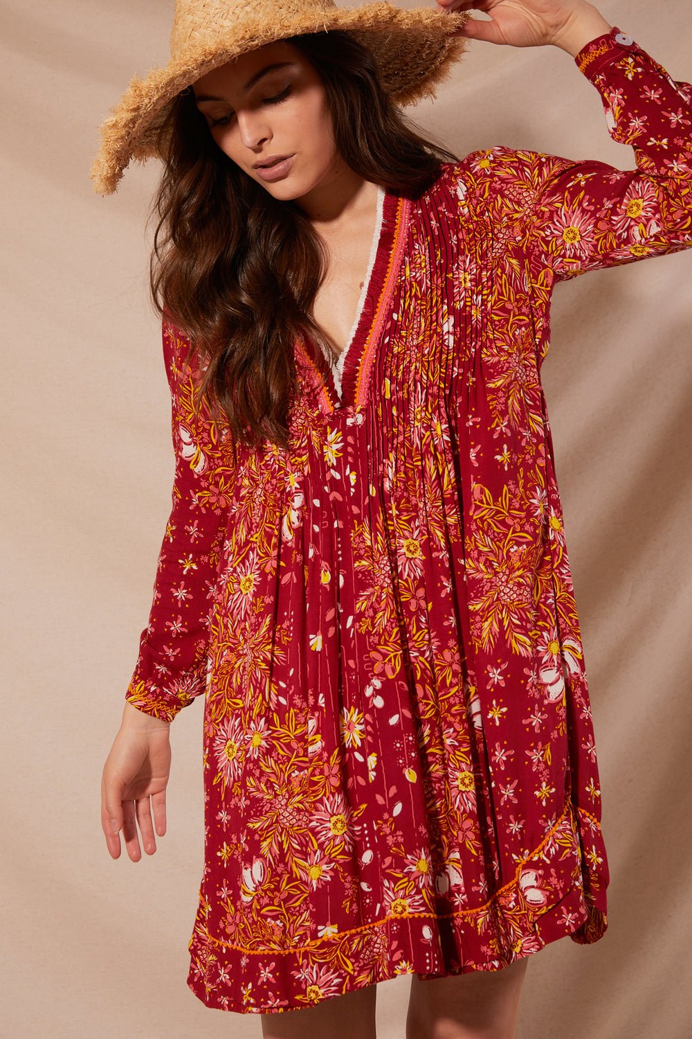 Mini Dress Ola - Red Riviera