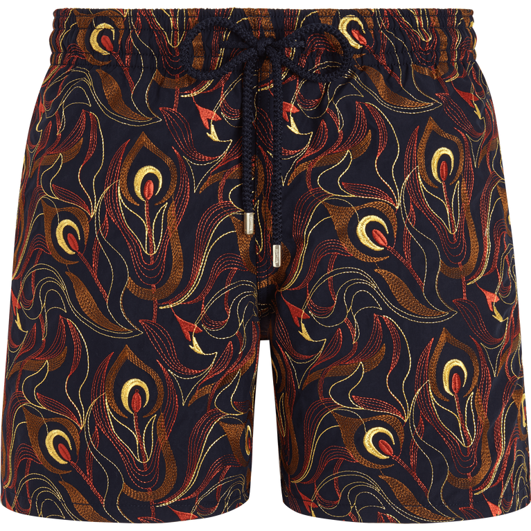 Vilebrequin Men Swimwear Embroidered Camo Flowers - Swimming Trunk - Mistral - Blue - Size XL