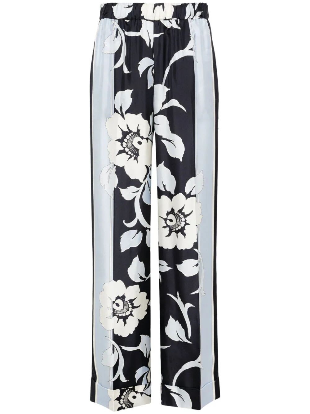 Parosh Floral Print Silk Trousers