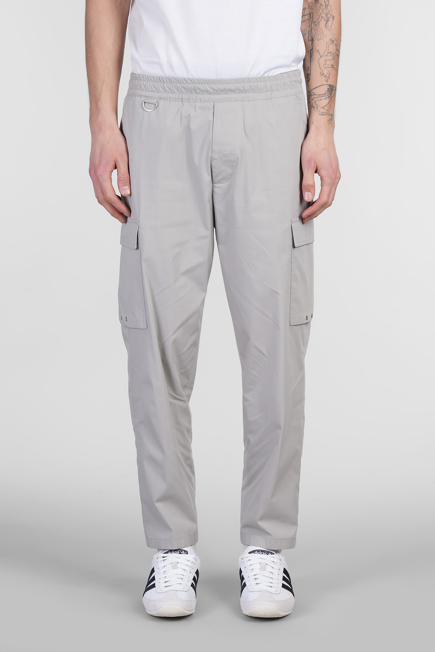 Low Brand Combo Pants In Grey Cotton