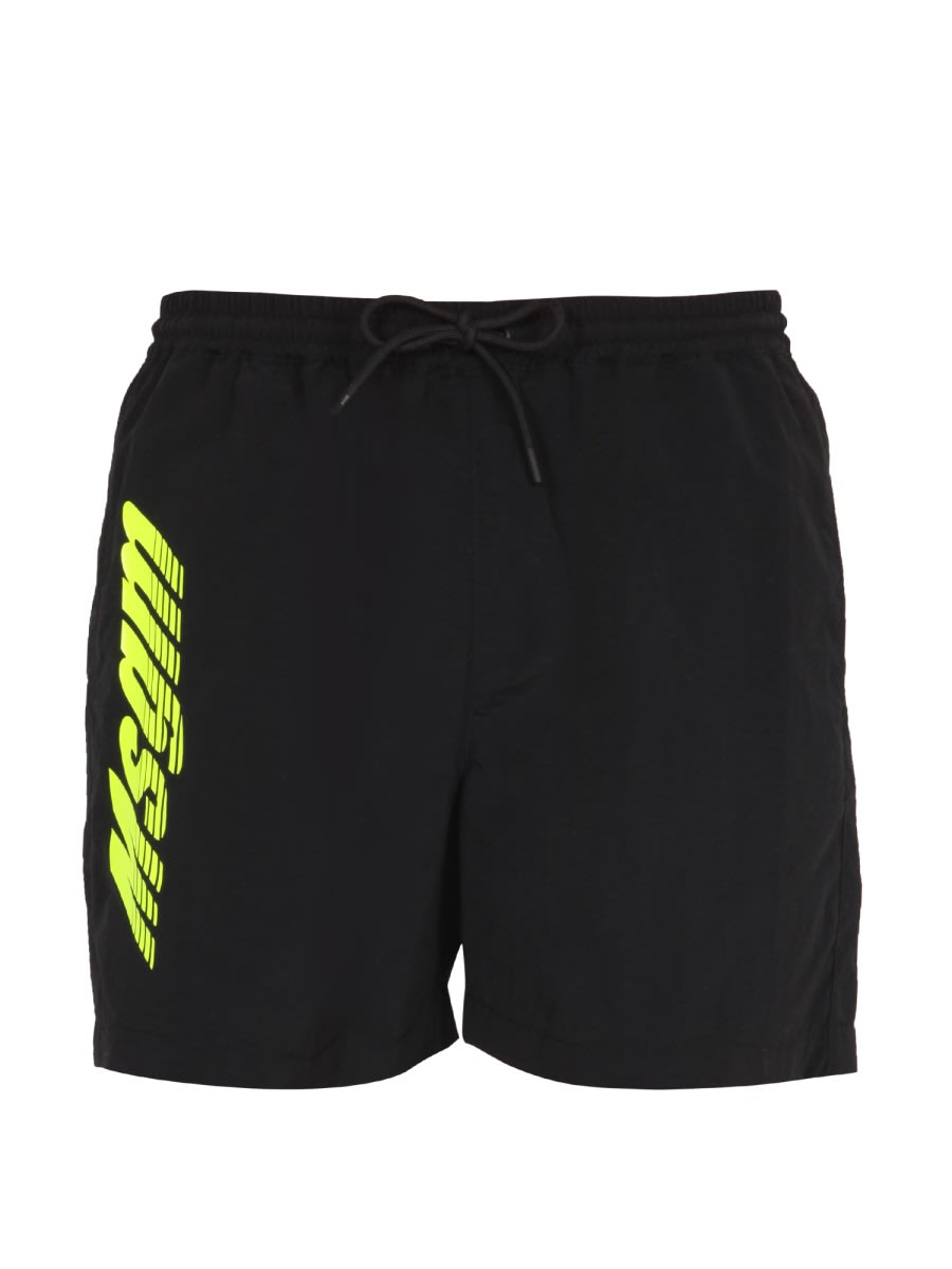 MSGM Logo Print Bermuda
