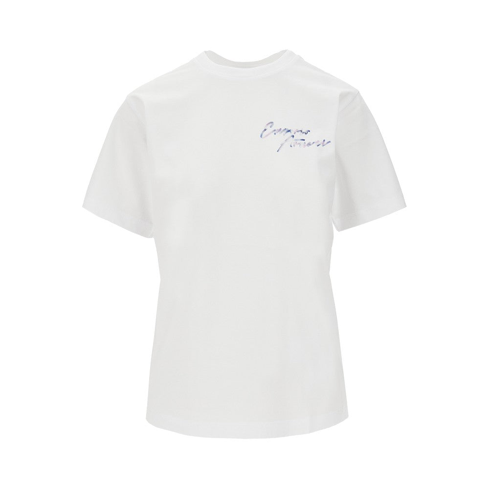 EMPORIO ARMANI 刺绣LOGO女士T恤