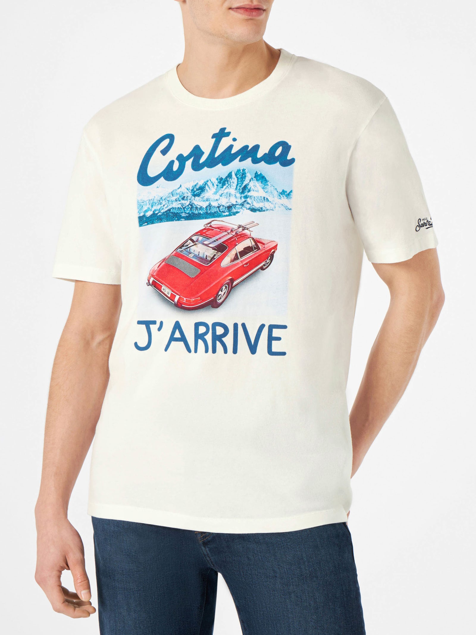 MC2 Saint Barth Man T-shirt With Cortina Lettering