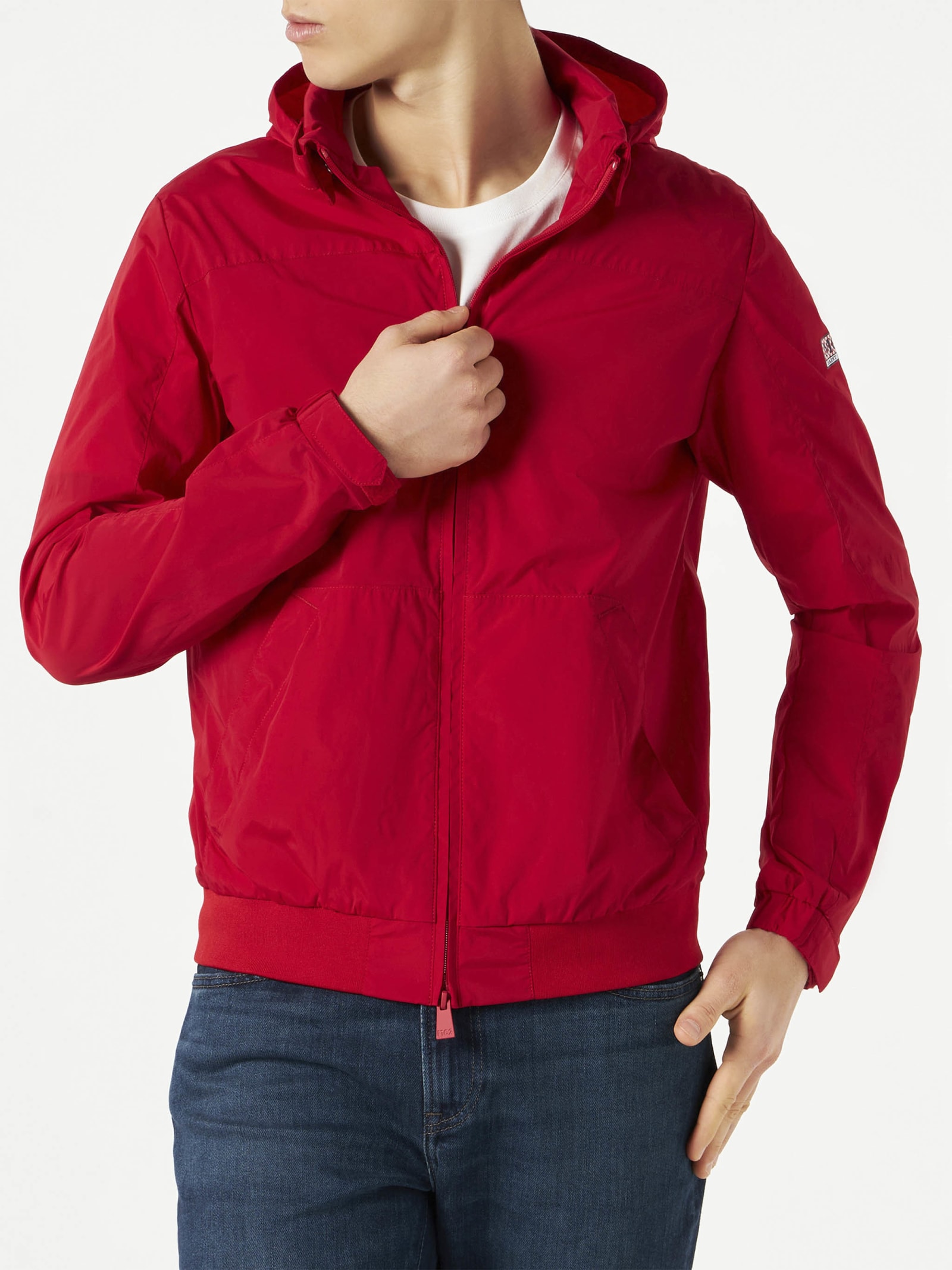 MC2 Saint Barth Red Zipped Midweight Windbreaker