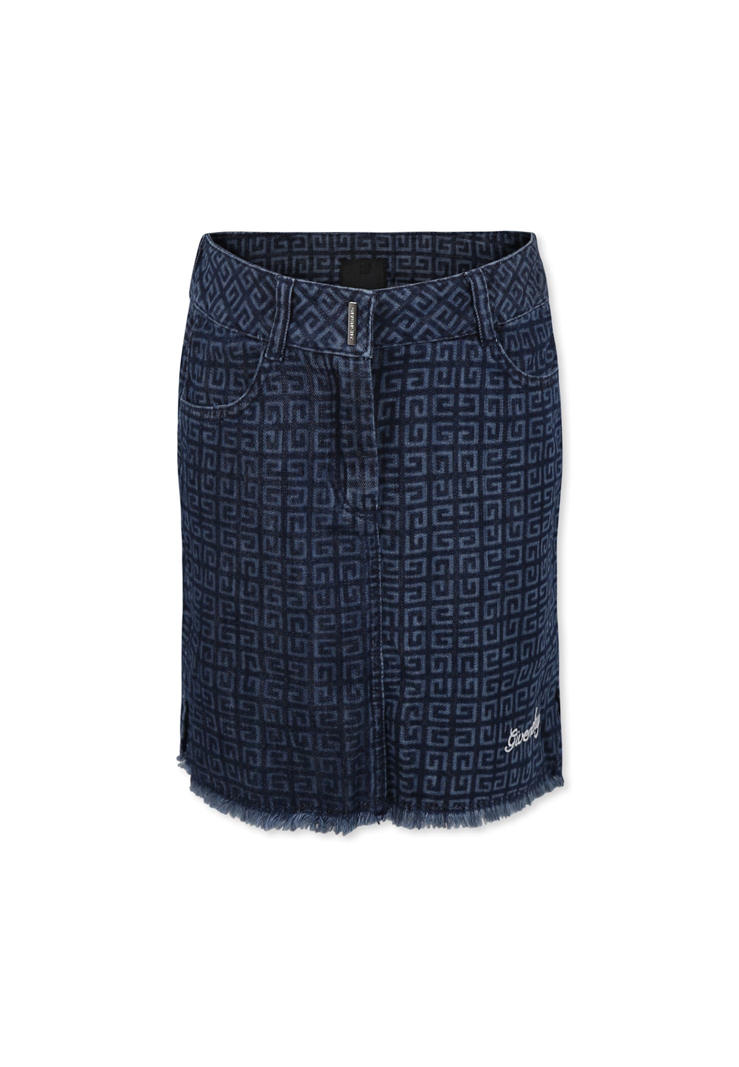 Givenchy Denim Skirt For Girl With 4g Motif