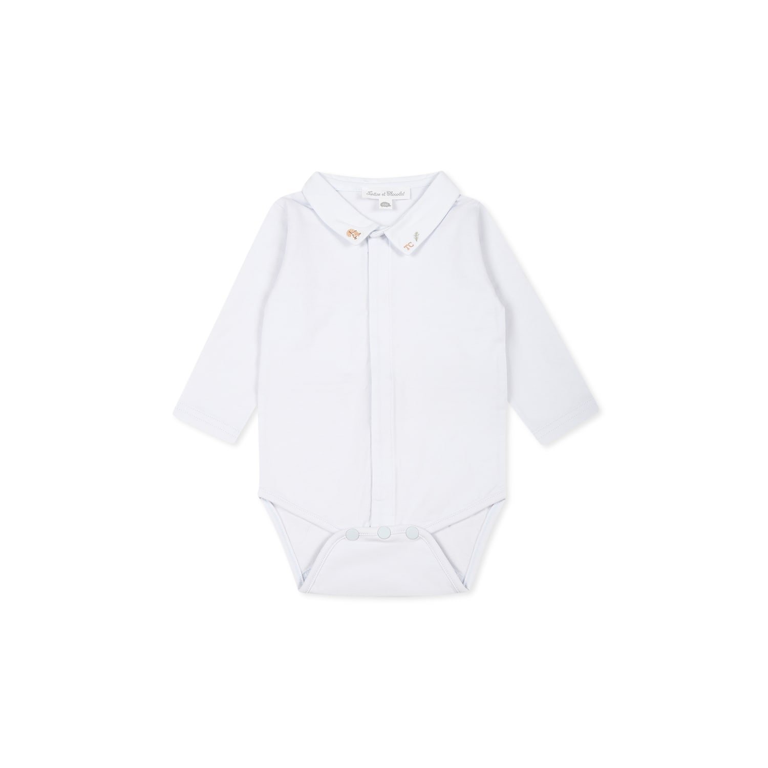 Tartine et Chocolat Light Blue Bodysuit For Baby Boy With Embroidery