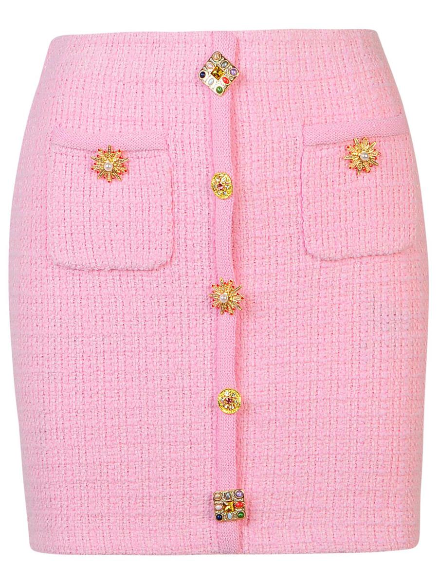 Self-Portrait Pink Viscose Blend Skirt