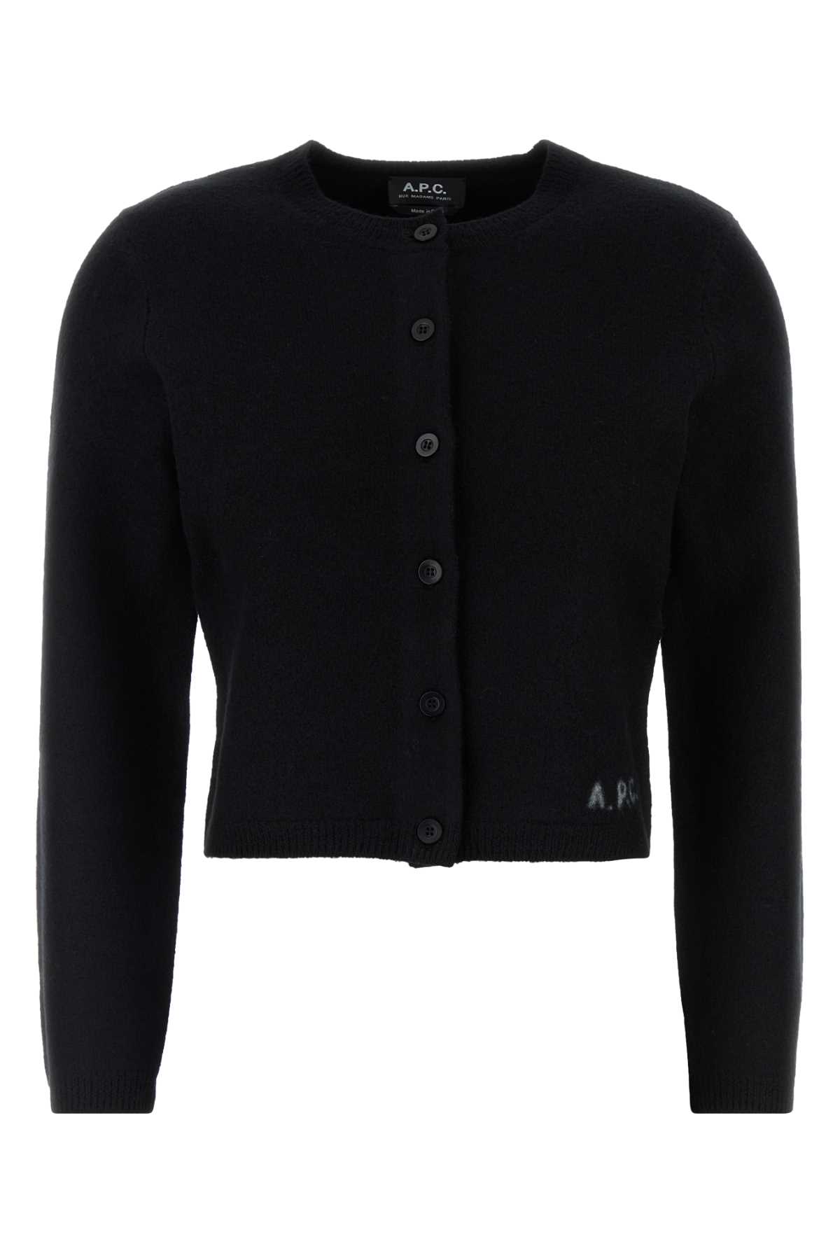 A. P.C. Black Wool Mila Cardigan