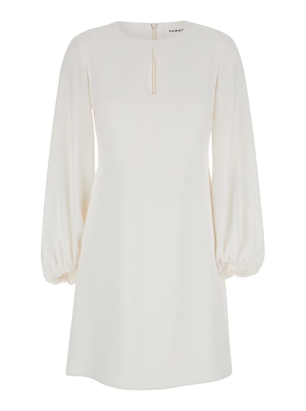 Parosh White Cut-out Short Dress In Light Fabric Woman