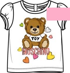 Moschino Pink T-shirt For Baby Girl With Teddy Bear And Hearts