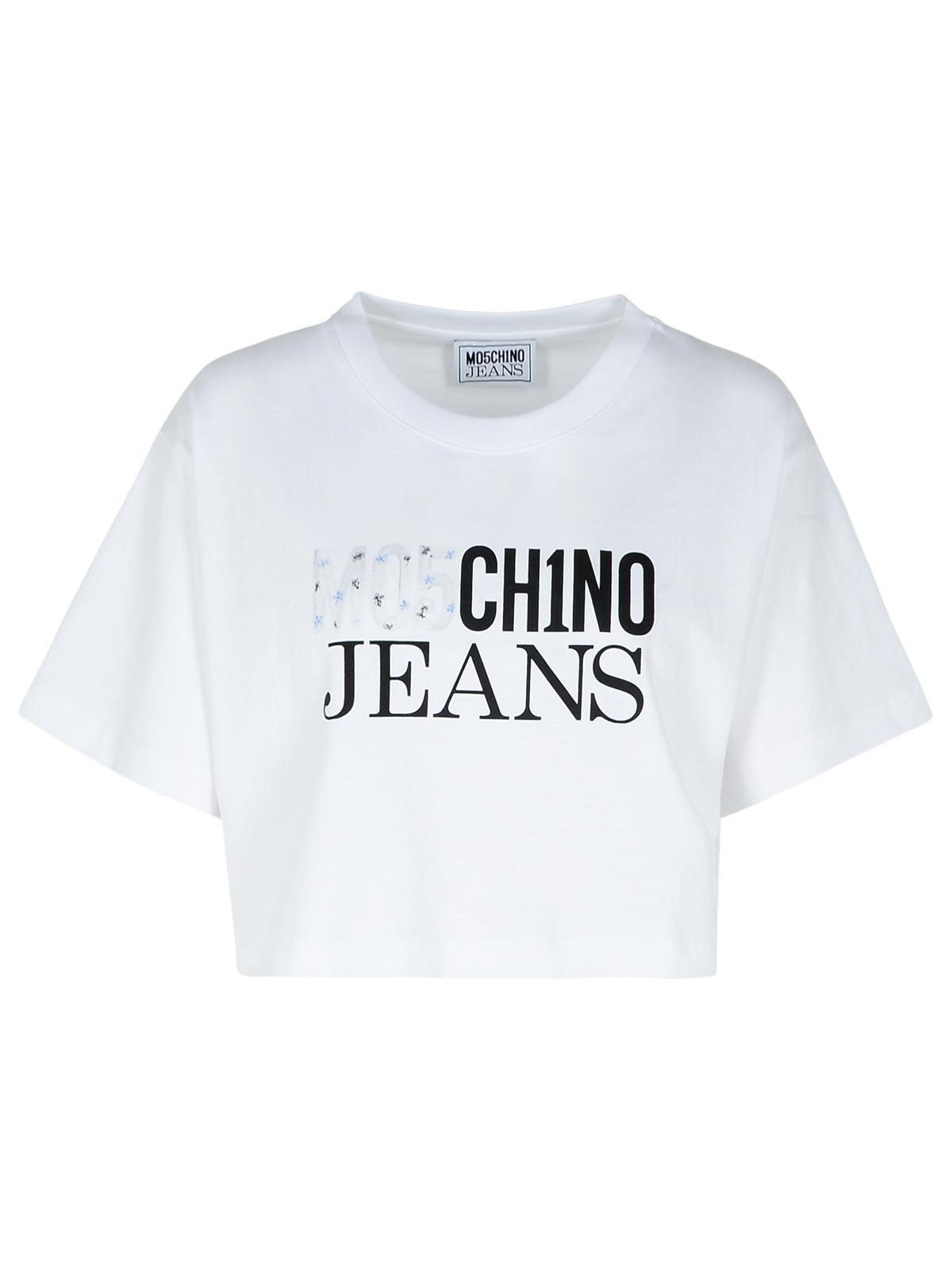 M05CH1N0 Jeans White Cotton T-shirt