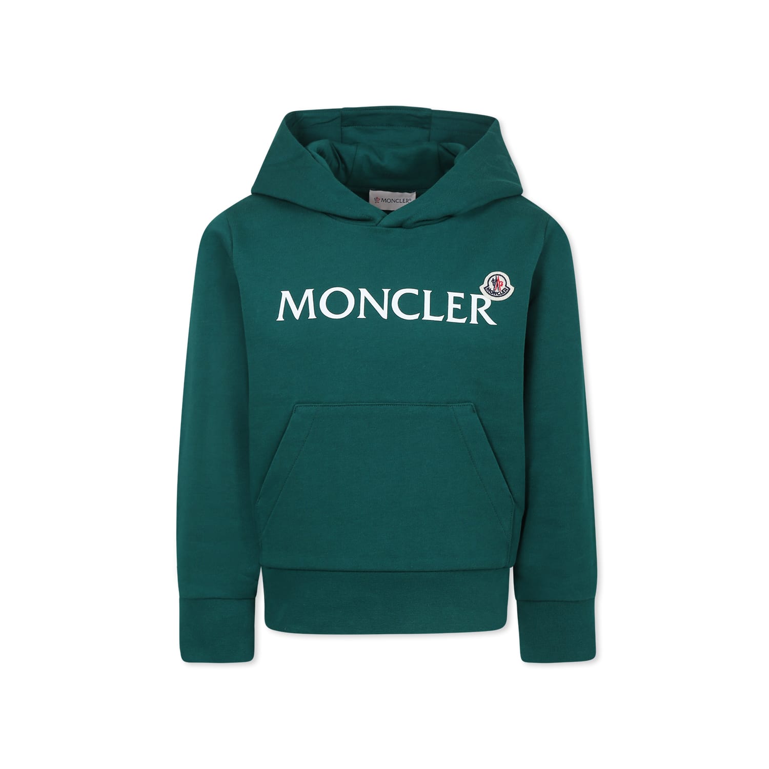 Moncler Green Sweatshirt For Kids With Logo