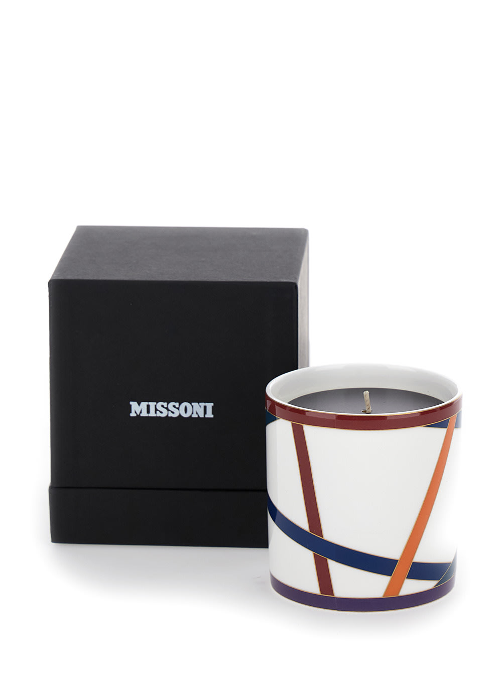 Missoni Multicolor Candle With Ribbons In Porcelain