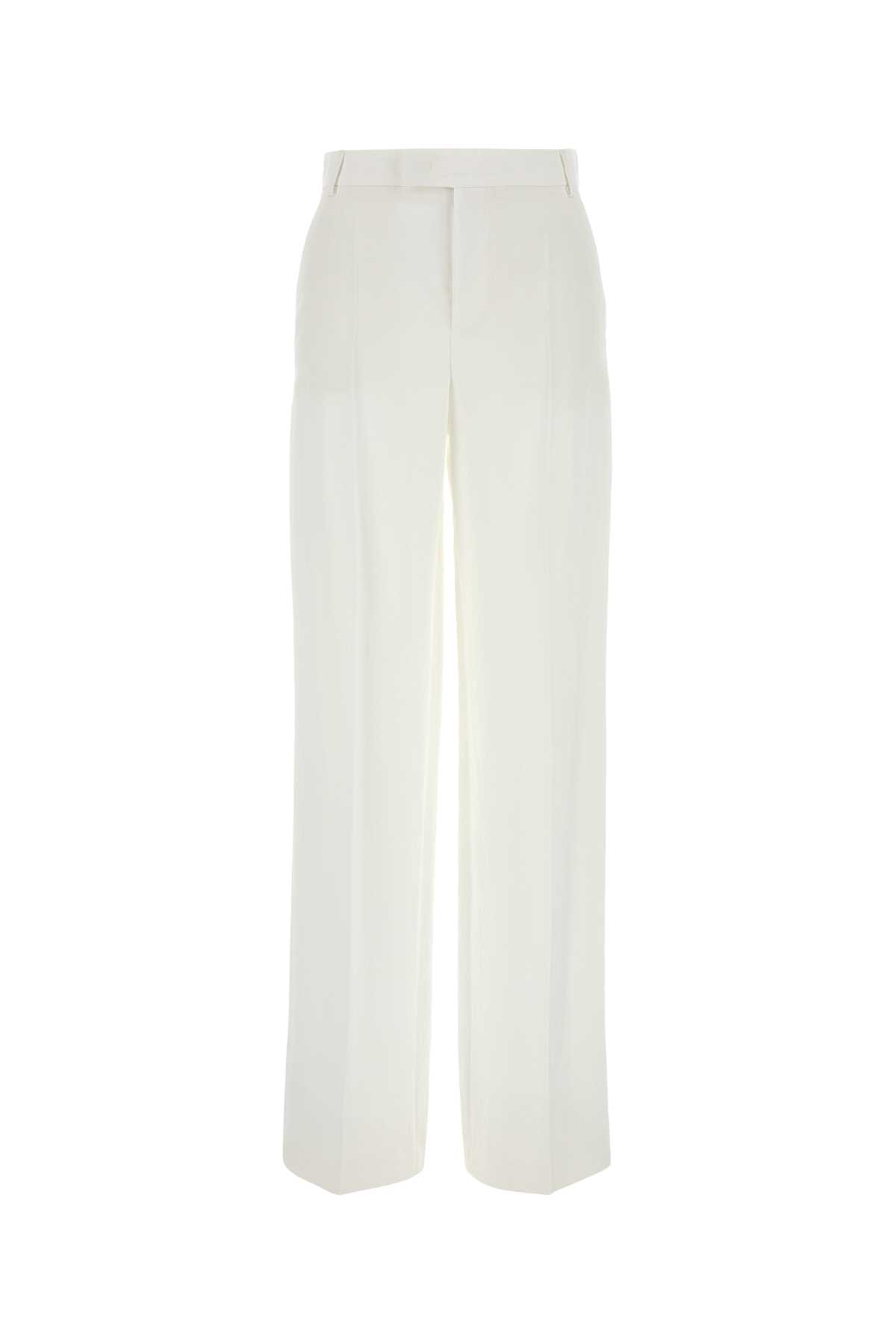 Blumarine White Gabardine Wide-leg Pant
