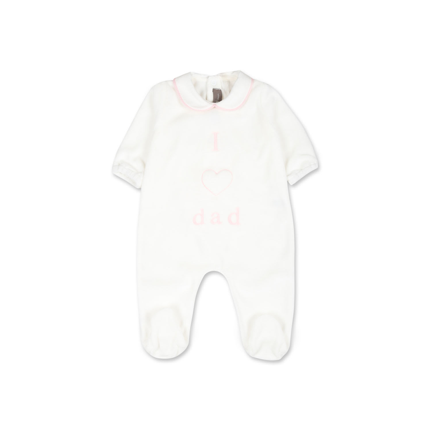 Little Bear White Chenille Babygrow For Baby Girl With Dad Writing