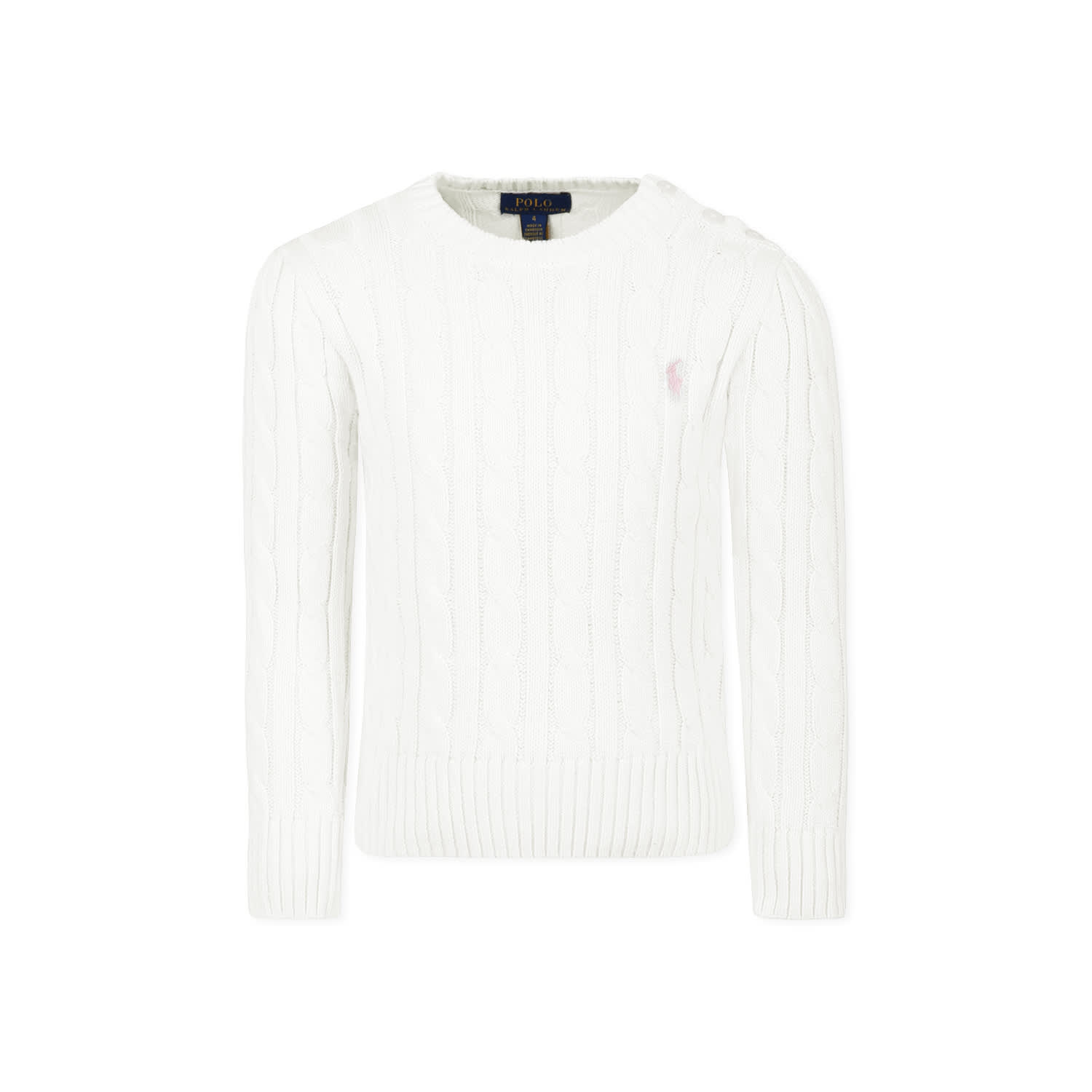Ralph Lauren White Sweater For Girl With Horse