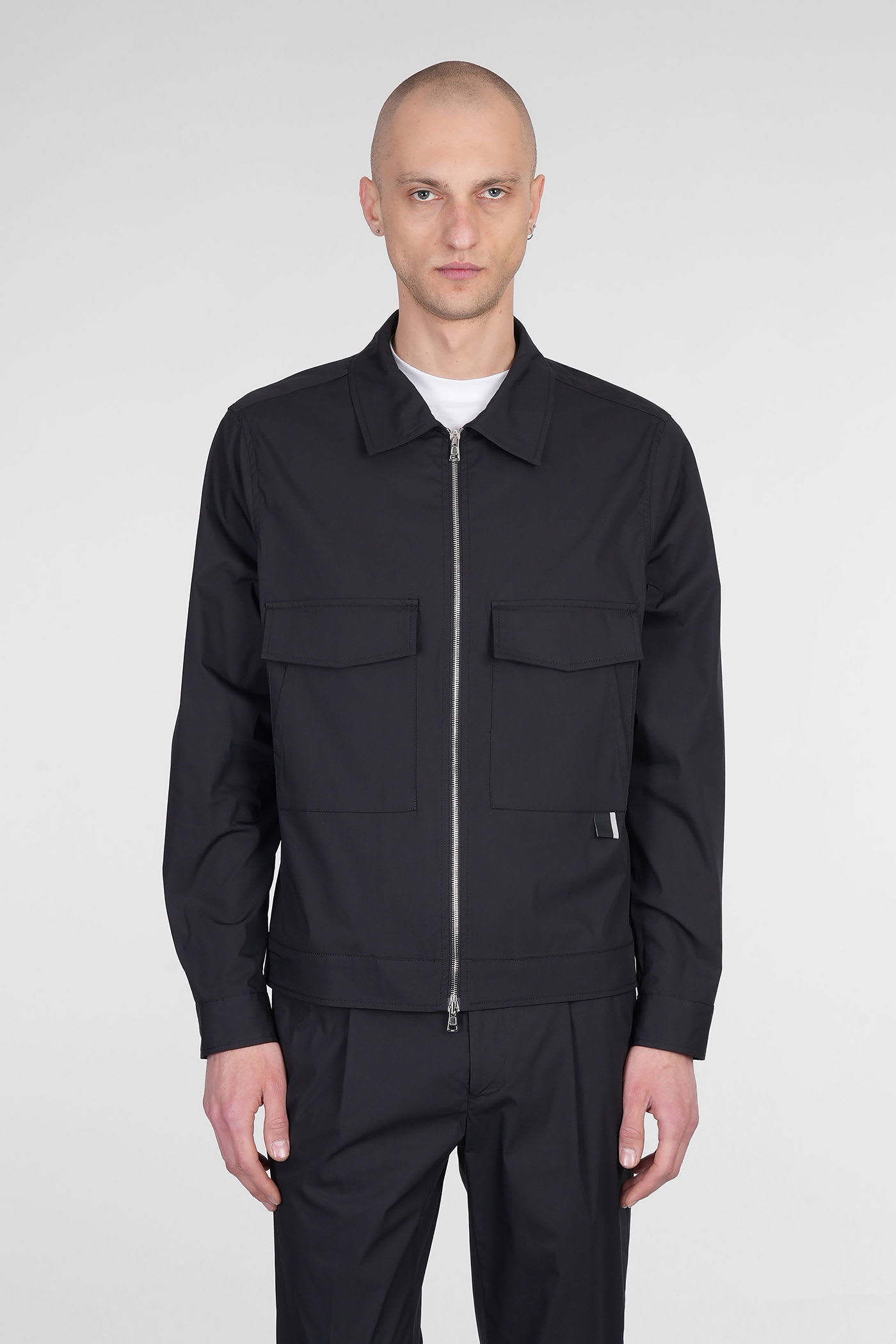 Low Brand Shirt Zip S130 Shirt In Black Cotton