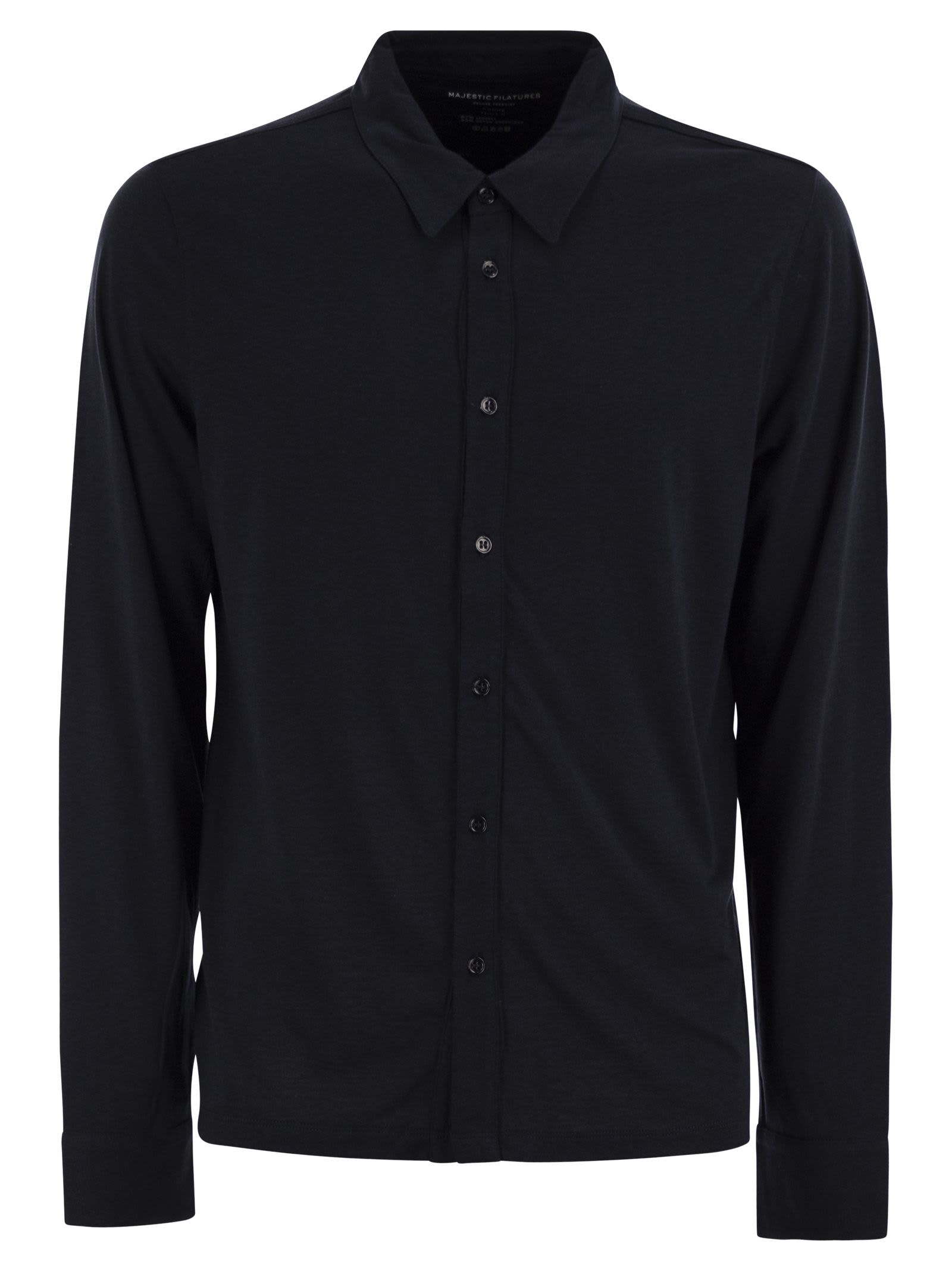 Majestic Filatures Long-sleeved Lyocell And Cotton Shirt