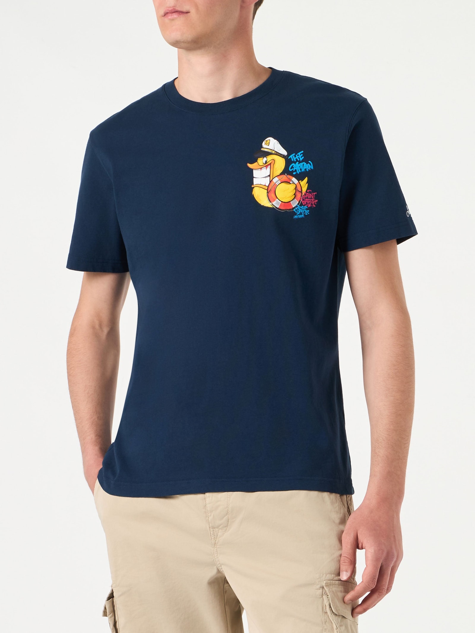 MC2 Saint Barth Man T-shirt With Captain Duck Print Crypto Puppets Special Edition