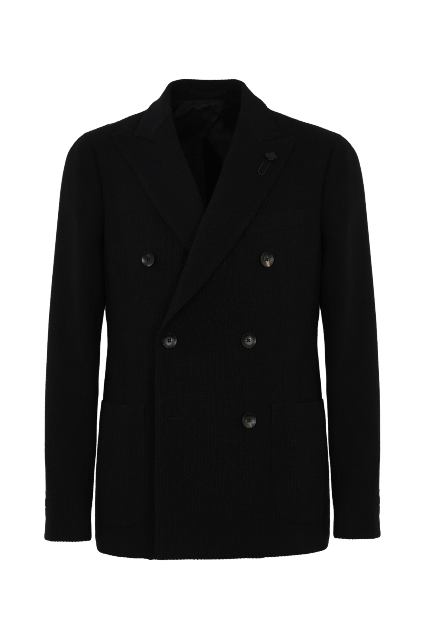 Lardini Double-breasted Special Line Drop 7 Regular Jacket In Wool And Cotton