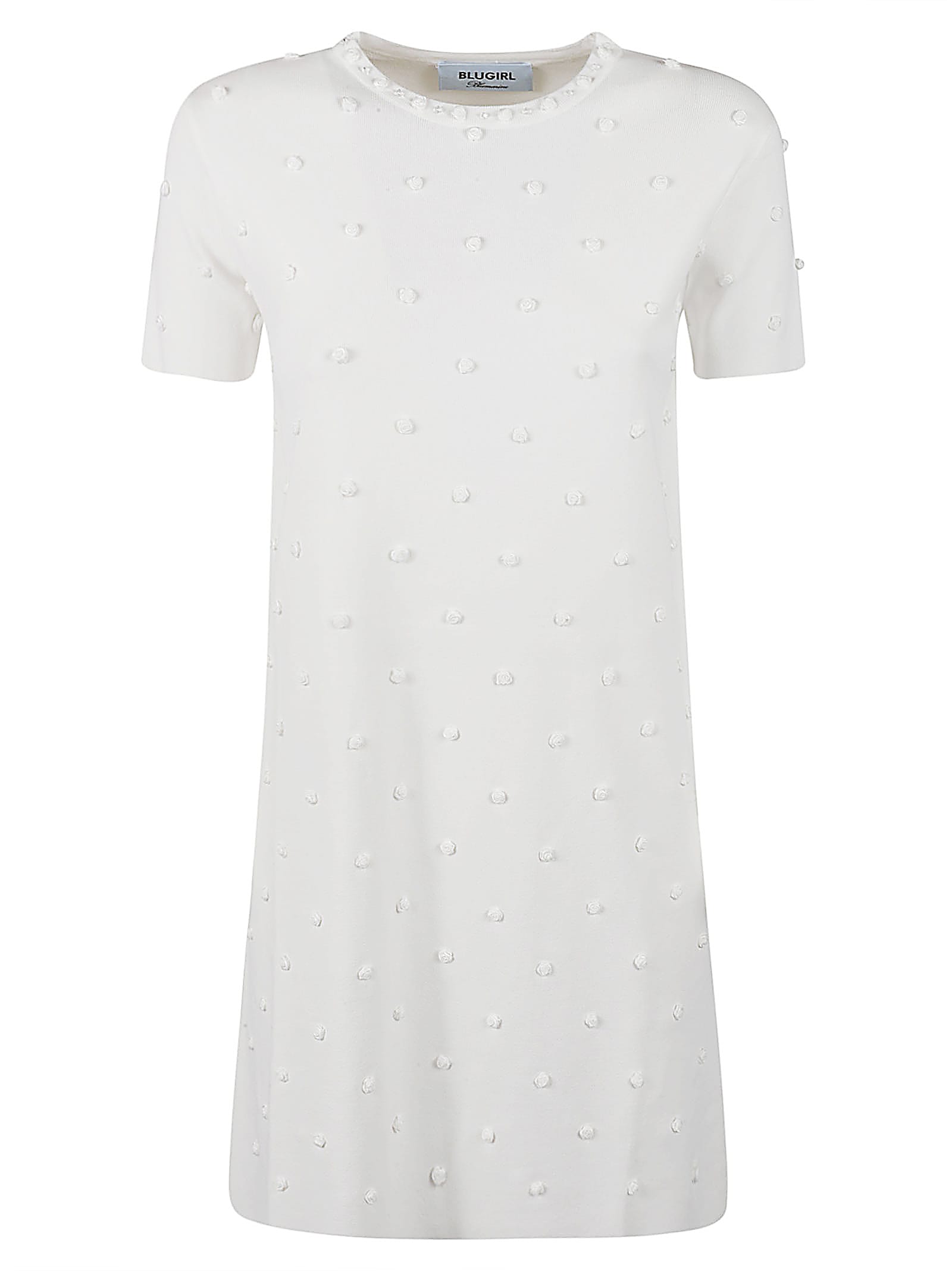 Blugirl Rose Embellished Round Neck Dress