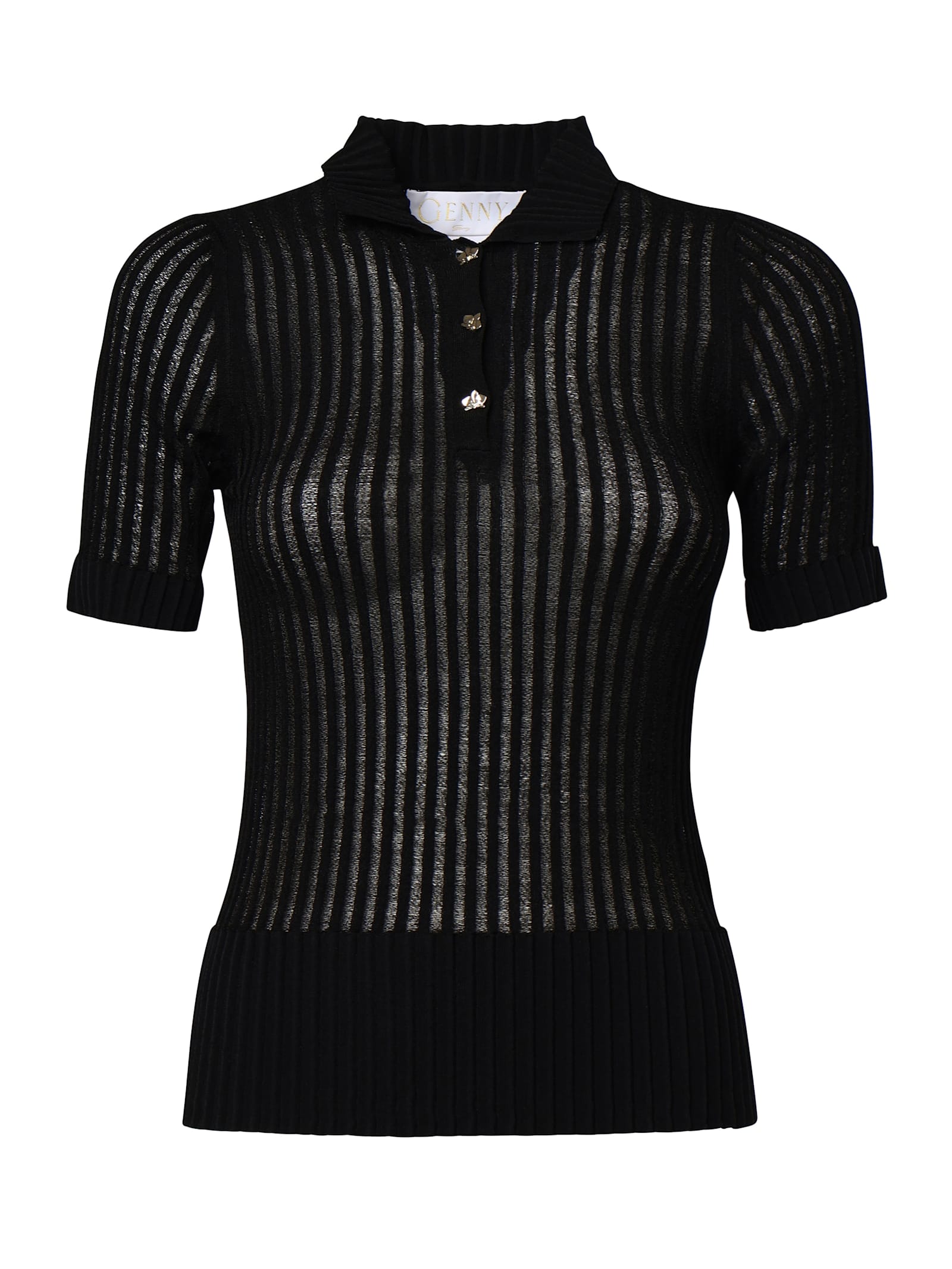 Genny Viscose Polo Shirt With Pleats