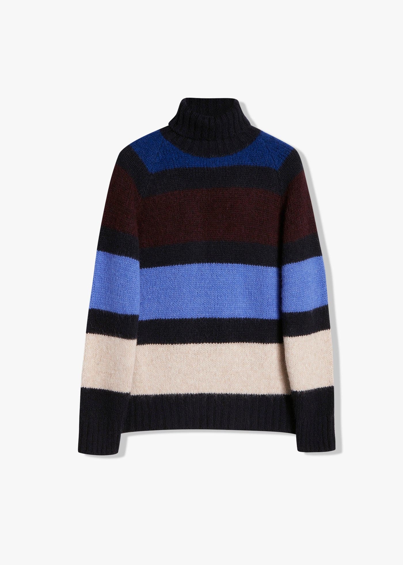 doppiaa Aavalon Turtle-necked Striped Sweater