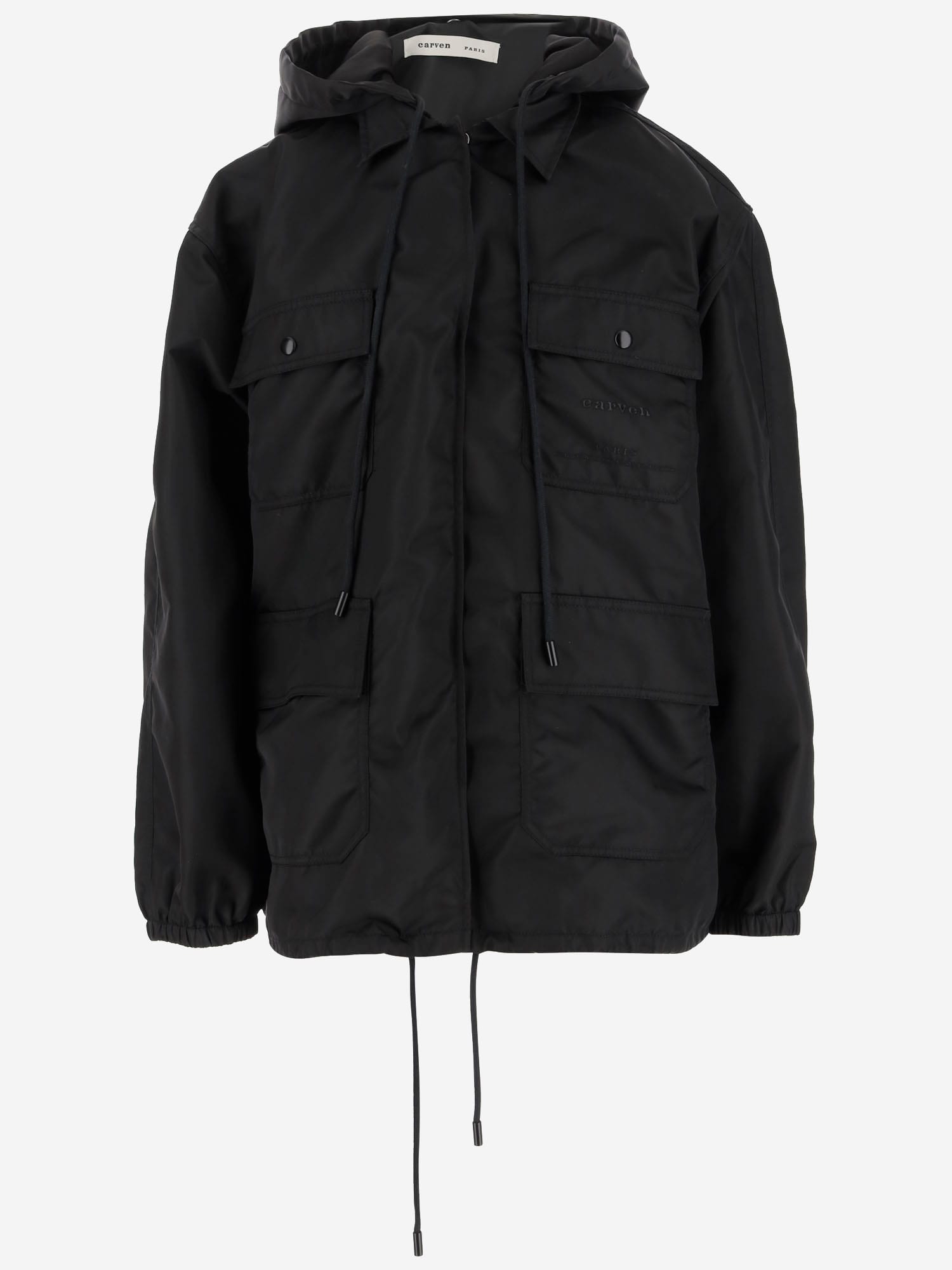 Carven Glossy Nylon Hooded Jacket