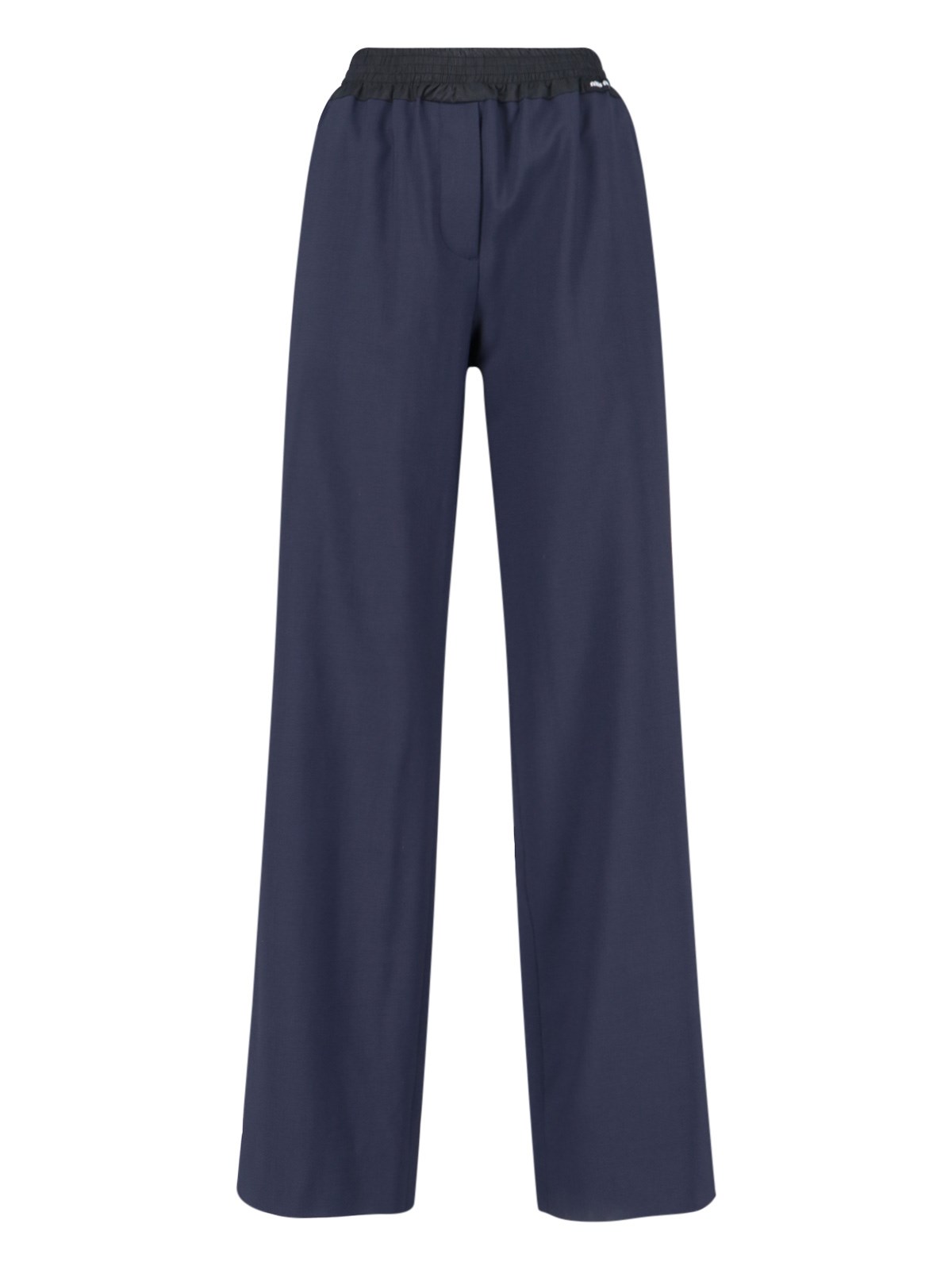 miu miu Virgin Wool Logo Pants
