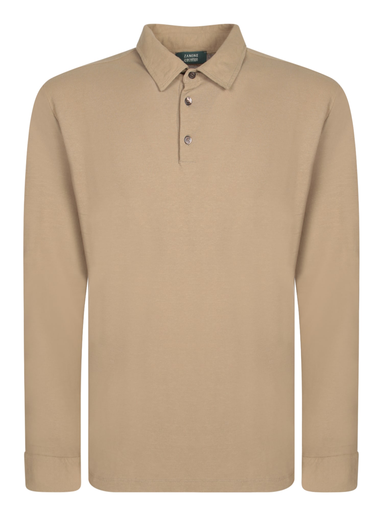 Zanone Burnt Crepe Long Sleeve Polo Shirt