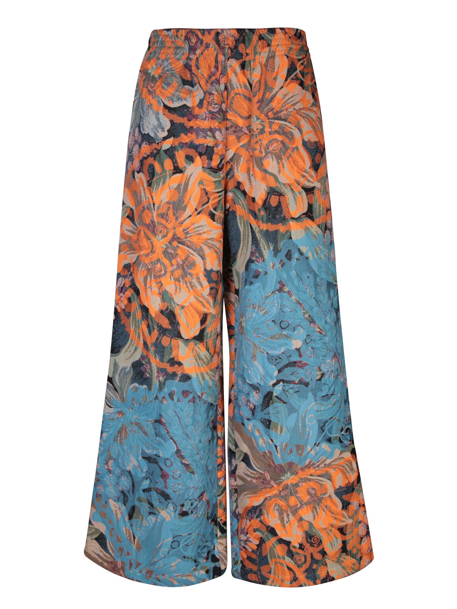 Rianna + Nina Melina Light Blu And Orange Brocade Trousers