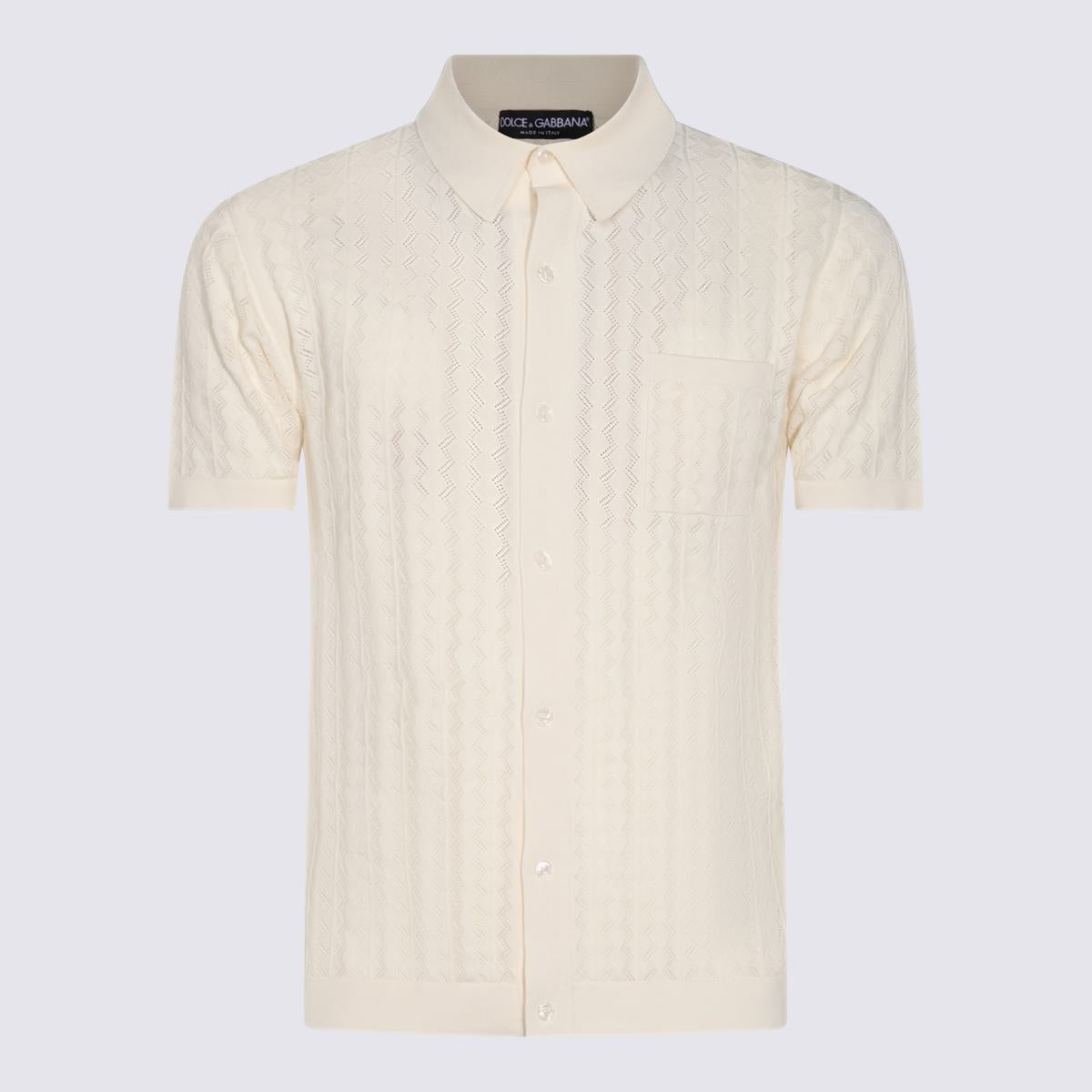 Dolce & Gabbana White Cotton Polo Shirt