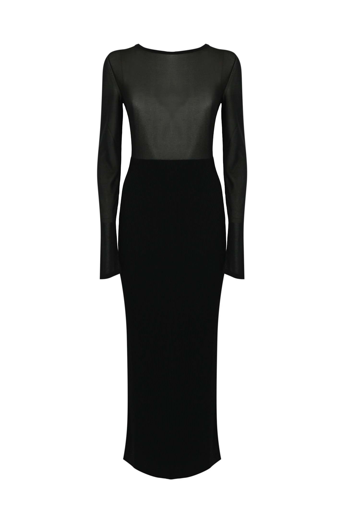 Liviana Conti Dress With Sheer Details In Shiny Viscose