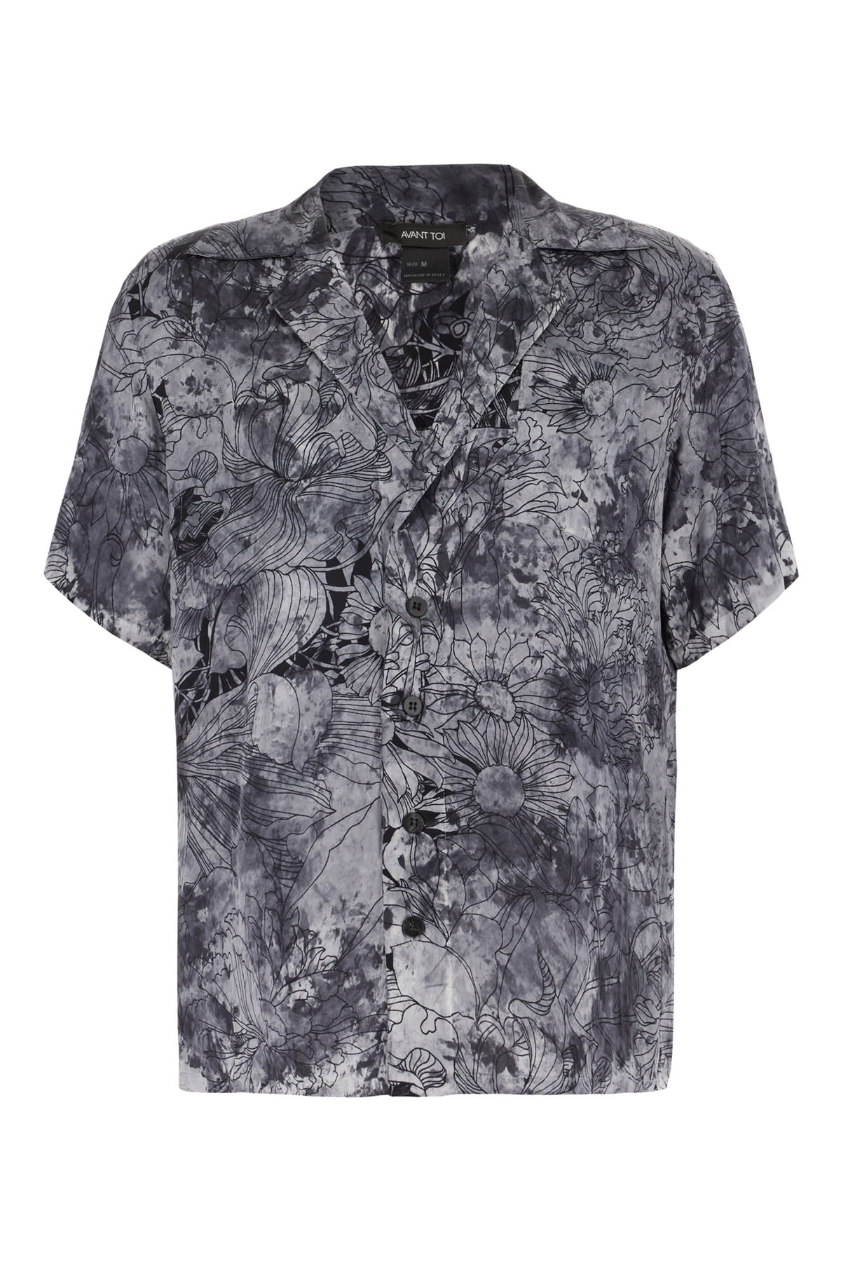 Avant Toi Printed Stretch Silk Shirt