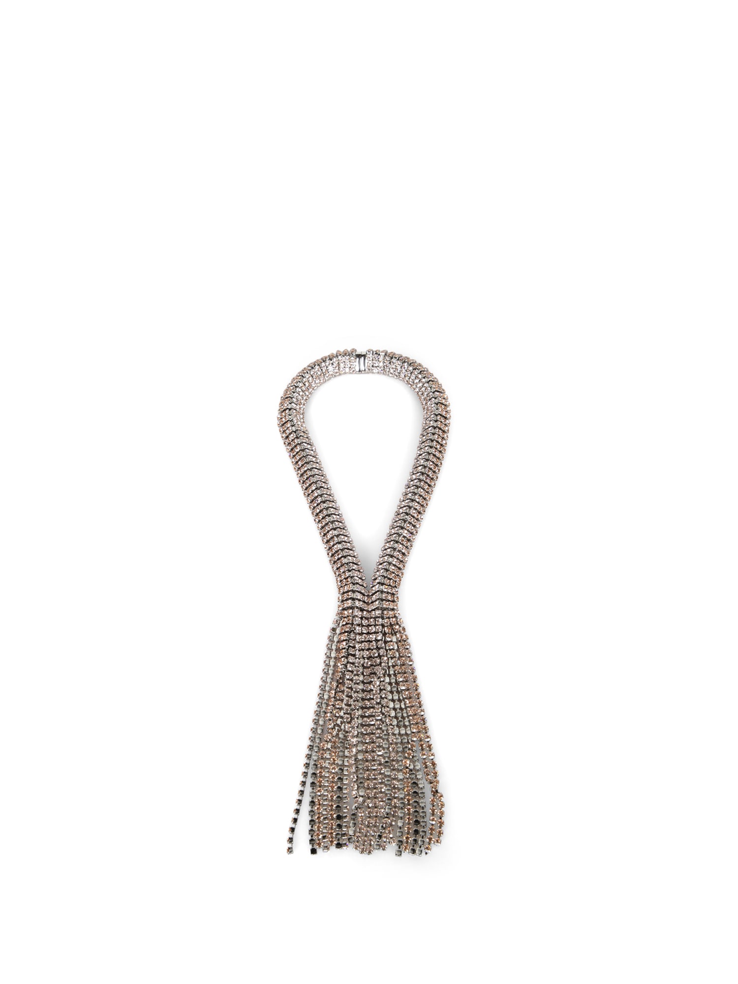 Paco Rabanne Silver And Pink Rhinestone Bijou Collar