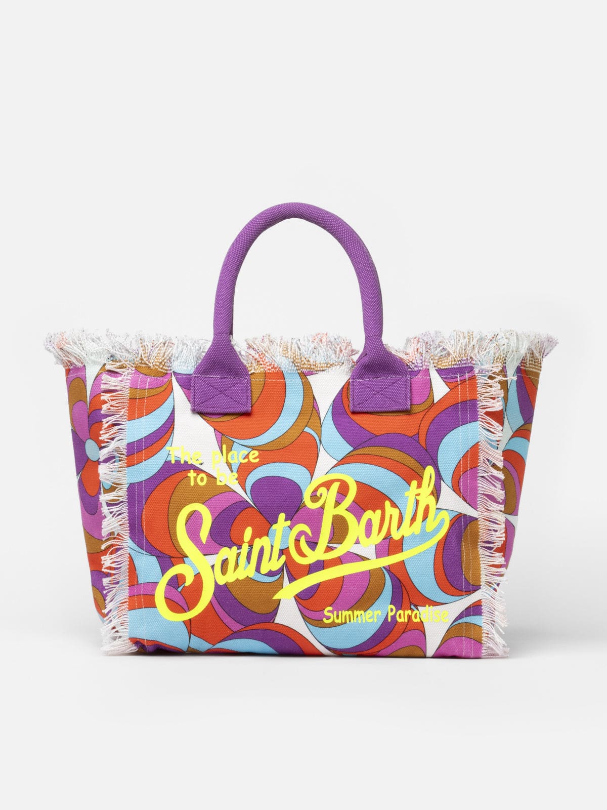 MC2 Saint Barth Cotton Canvas Vanity Tote Bag With Daisy Print