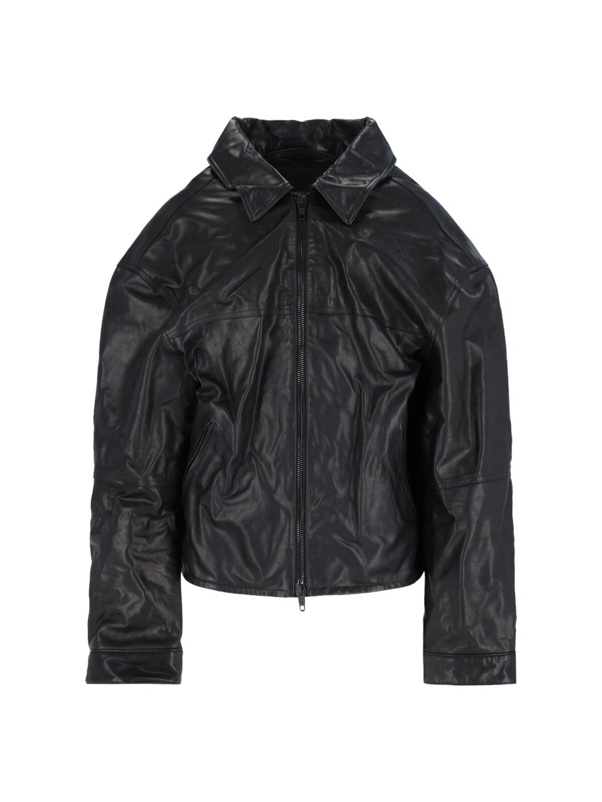 Balenciaga Leather Zip Jacket