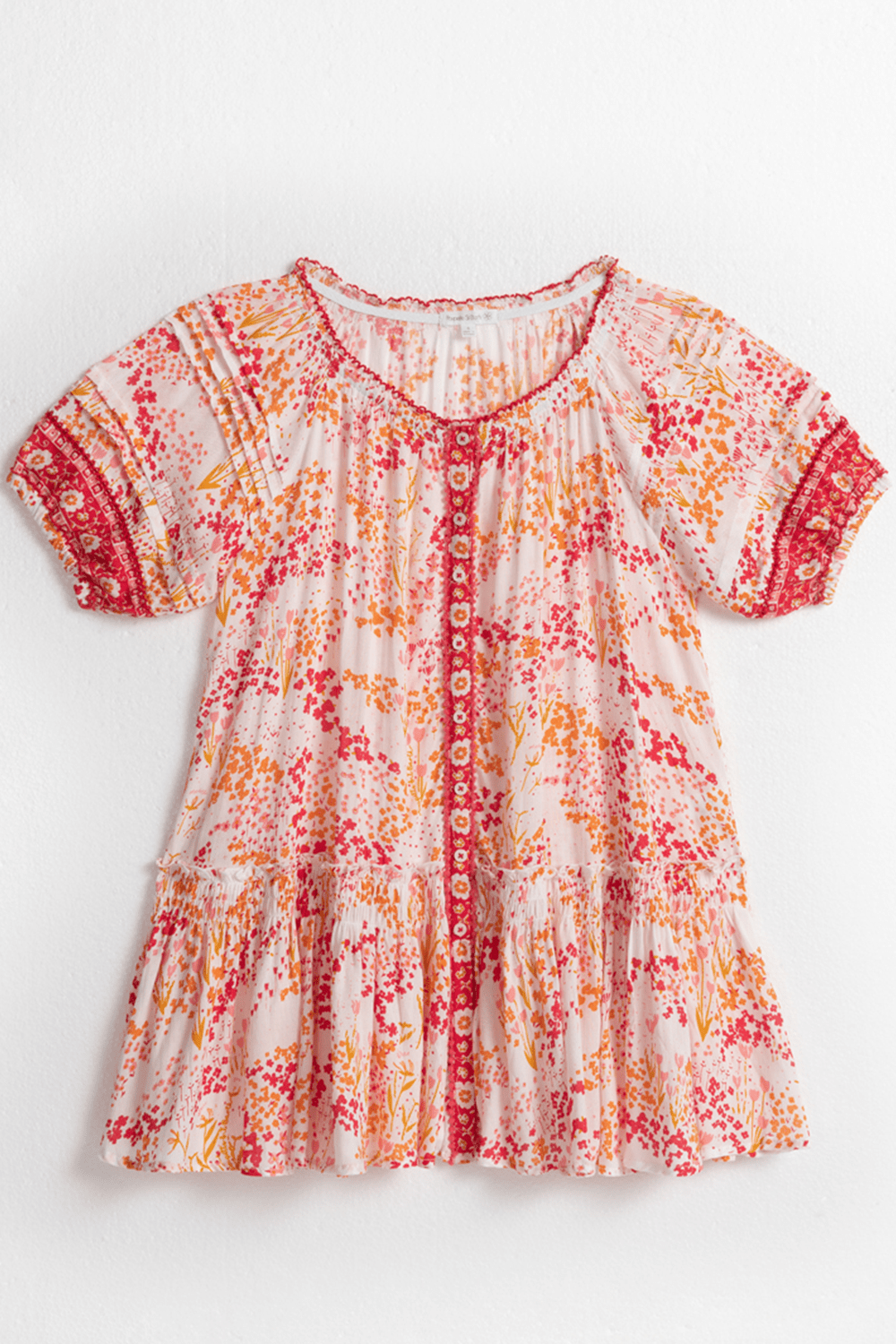 Kids Mini Dress Andrea - White Pink Tulipe